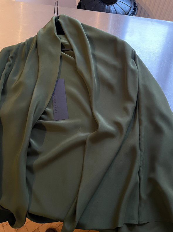 Haider Ackermann Khaki Silk Drape Shirt Size US XS / EU 42 / 0 - 3 Thumbnail