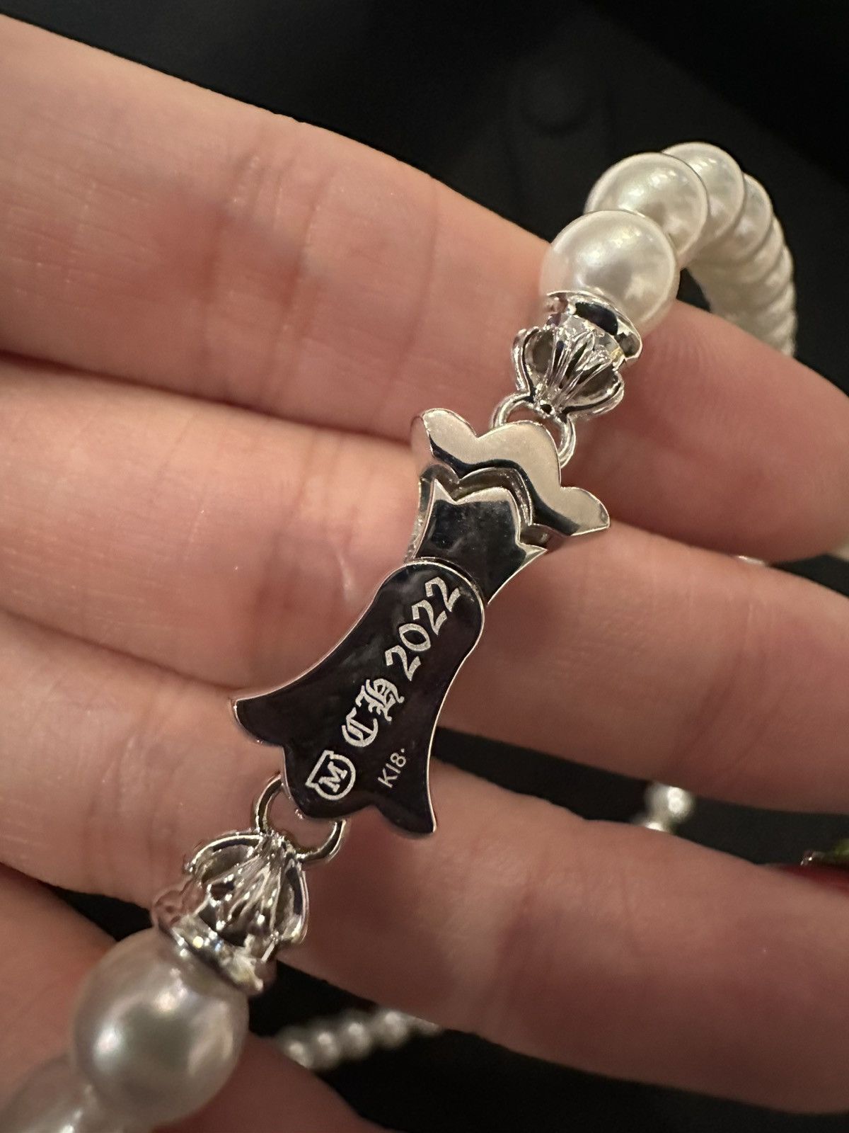 Chrome Hearts Chrome Hearts X Mikimoto White Gold Cross Pearl Necklace Size ONE SIZE - 14 Thumbnail