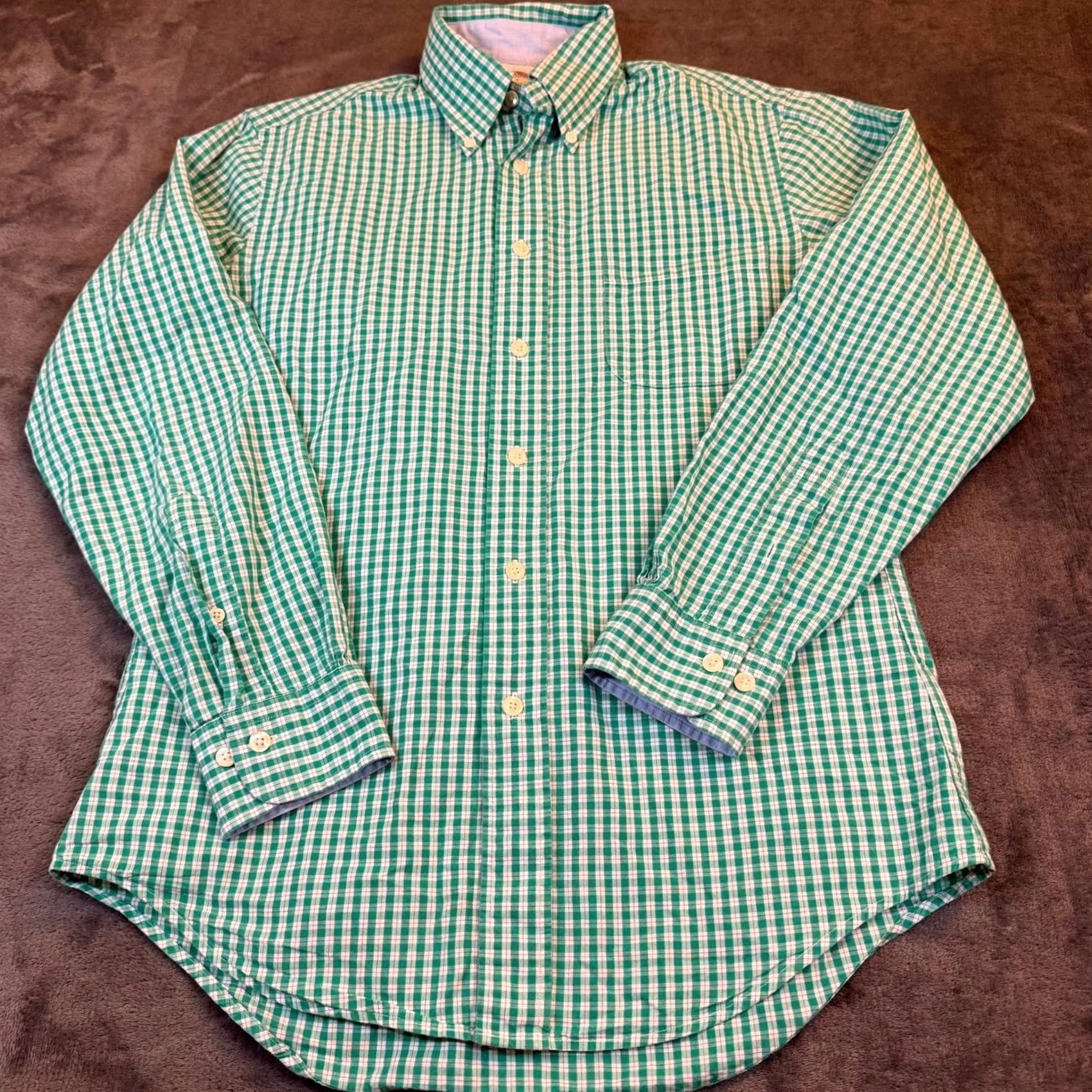 Brooks Brothers Brooks Brothers Regent Button Up Shirt Mens Small Green Gingham Regular Fit Size US S / EU 44-46 / 1 - 3 Thumbnail