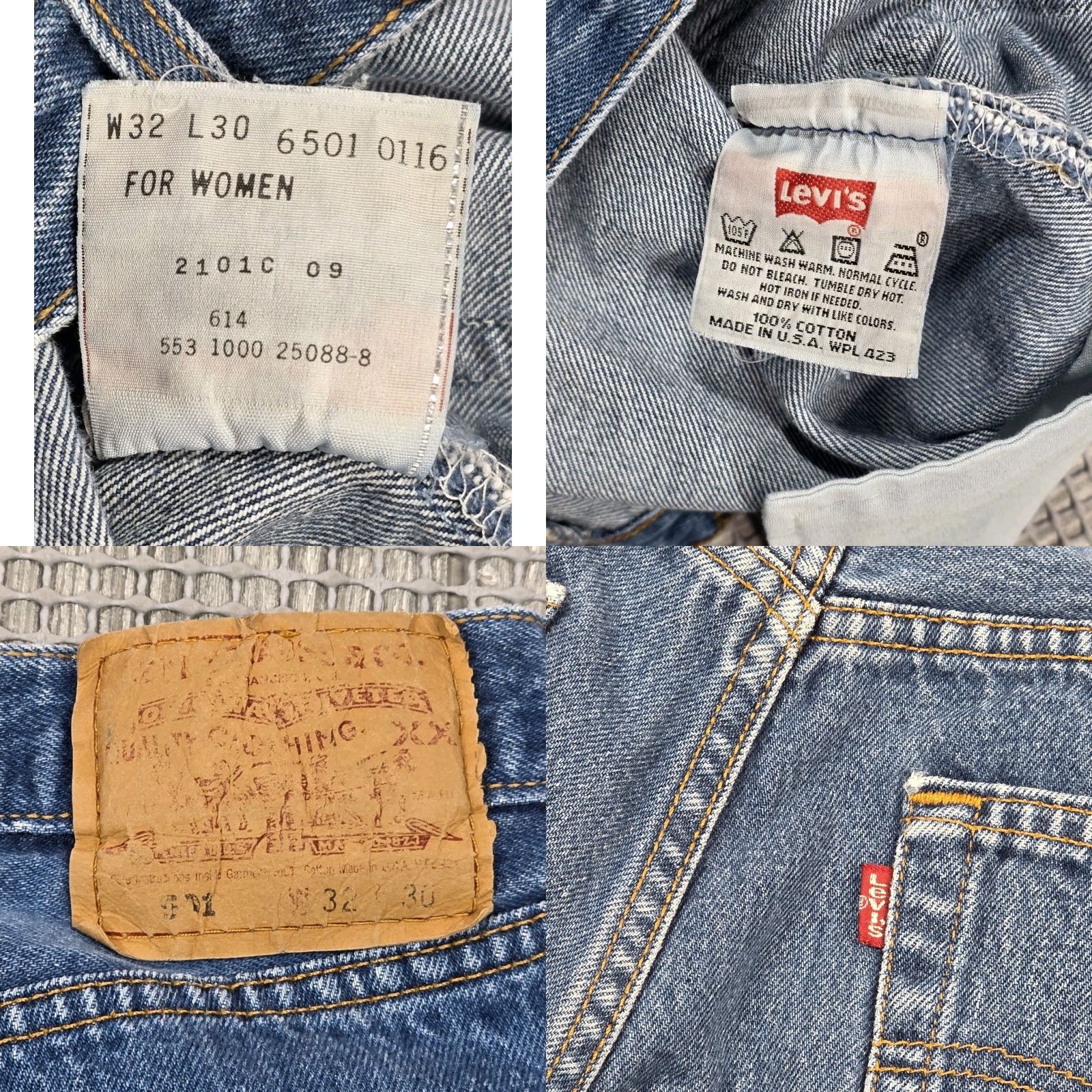 Levi's VINTAGE Levi's 501 Jeans Womens 30x30 Blue Denim Button Fly 80s 90s Regular Women Jeans Size 30" / US 8 / IT 44 - 8 Thumbnail