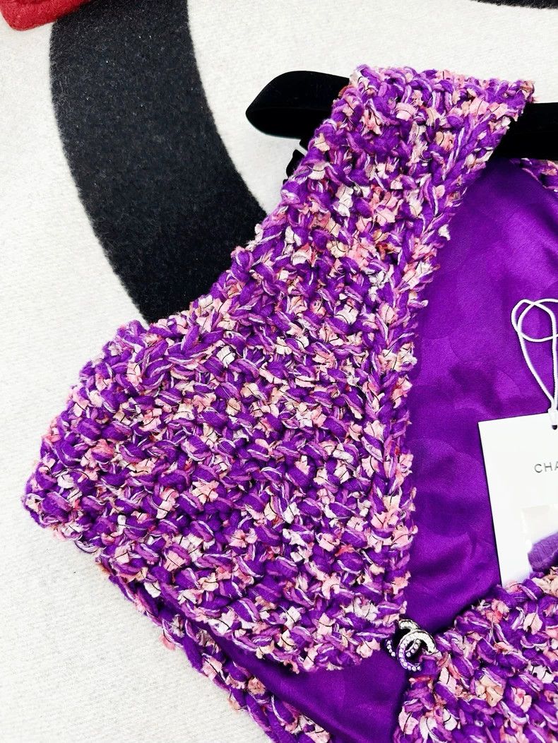Chanel Chanel 22p early spring purple mixed color braided vest Size XS / US 0-2 / IT 36-38 - 2 Thumbnail