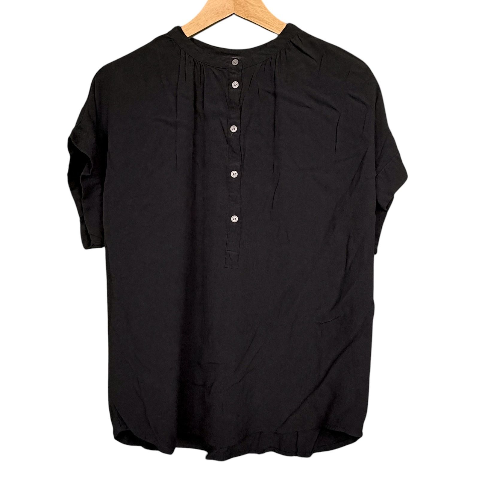 J.Crew J.Crew Shirt Women’s Small Black Relaxed Button Up Blouse Size S / US 4 / IT 40 - 8 Thumbnail
