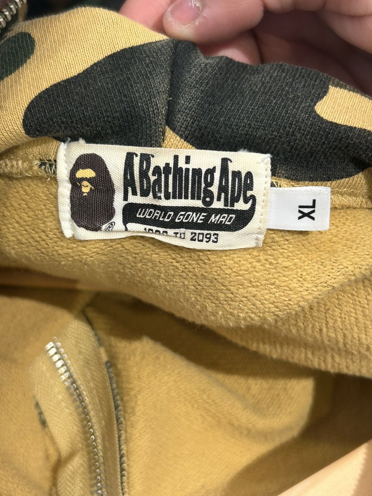 Bape Bape 1st camo yellow ape full zip up hoodie Size US XL / EU 56 / 4 - 9 Thumbnail
