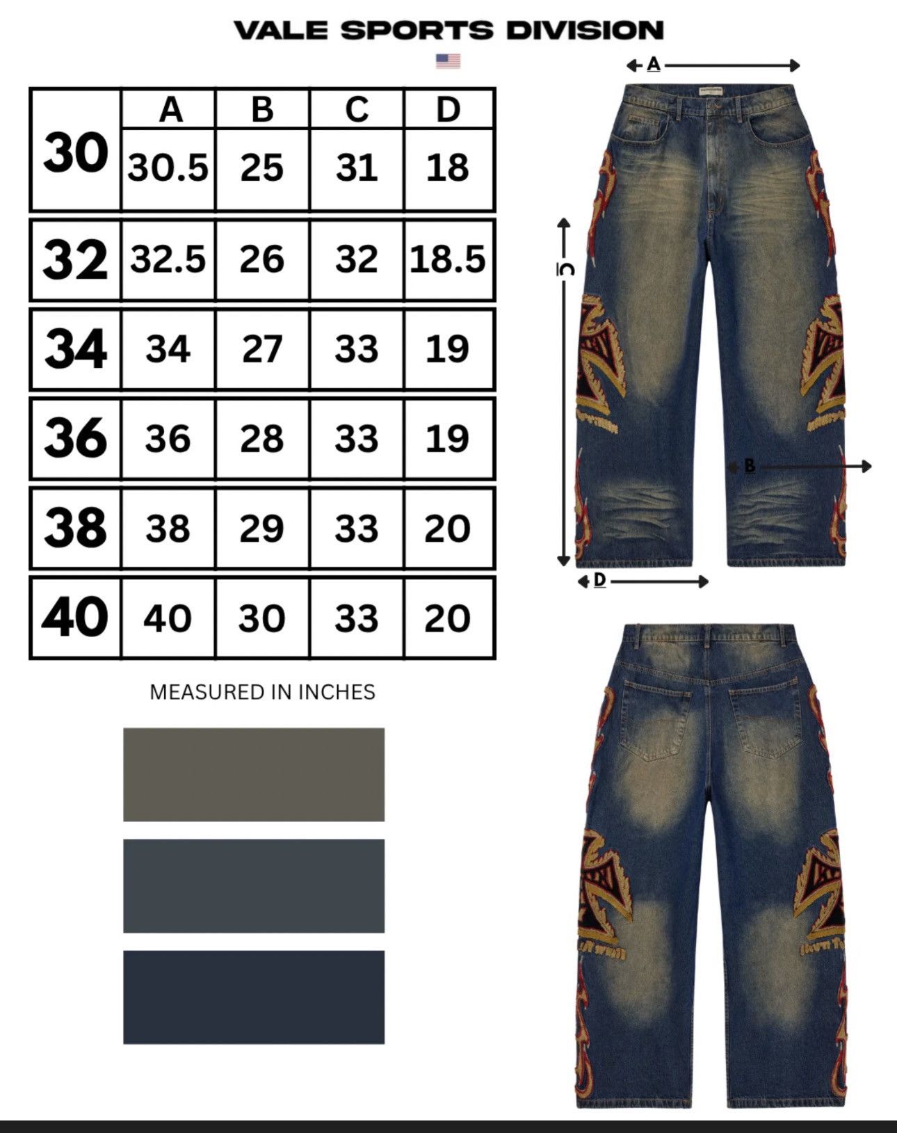 Vale Vale Forever Inferno Denim 'Dirt/Midwash' Size US 34 / EU 50 - 5 Thumbnail
