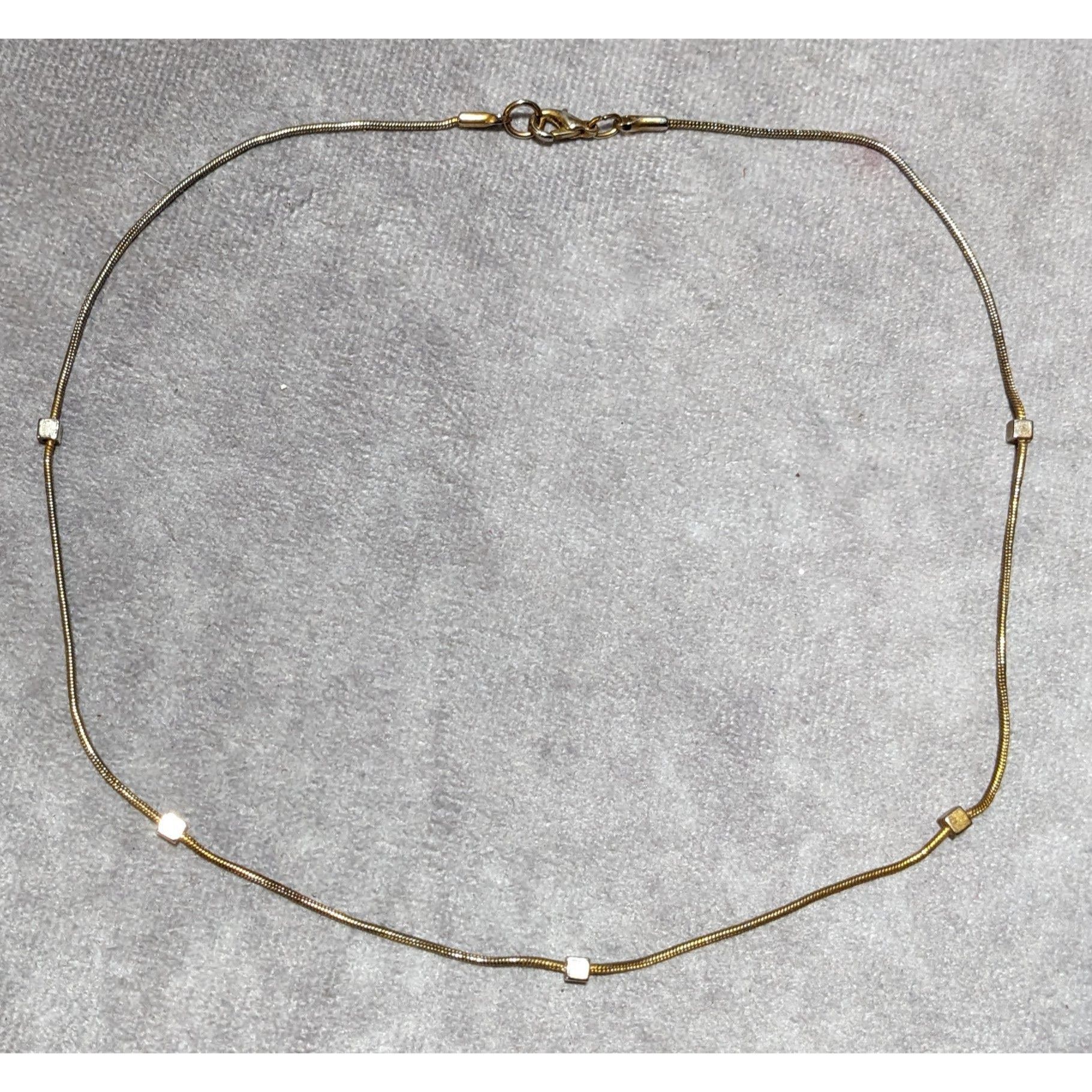 Other Minimalist Gold Chain Square Beaded Station Necklace Size ONE SIZE - 8 Thumbnail