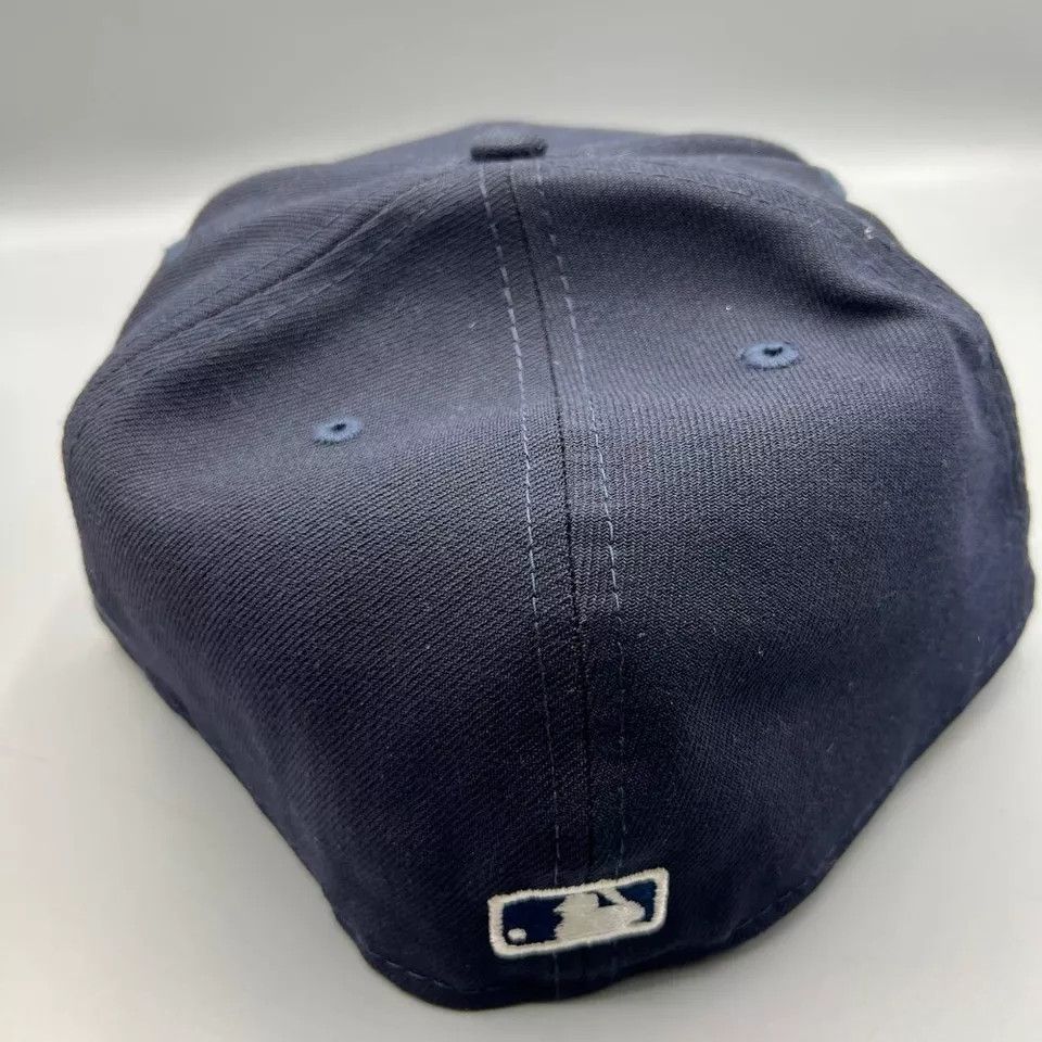 New Era Atlanta Braves Hat Men 7 5/8 Blue 59Fifty New Era Fitted Cap Size ONE SIZE - 4 Thumbnail