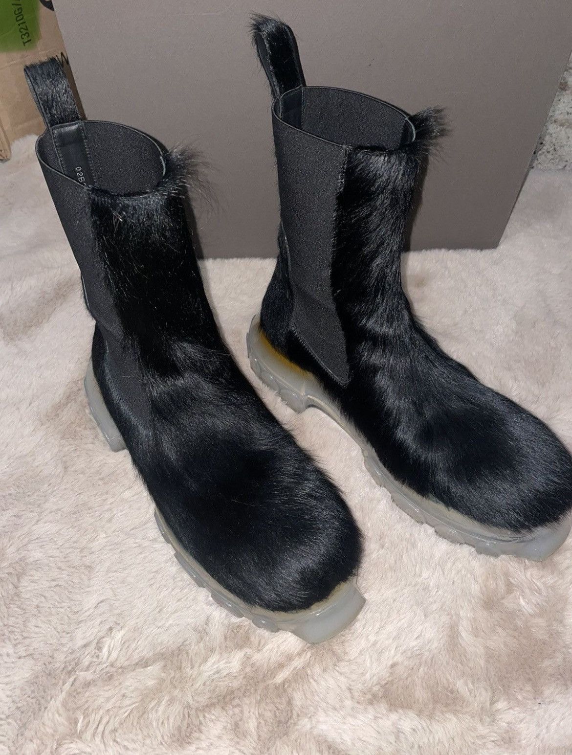 Rick Owens Rick Owens Pony Hair Bozo Beatle Tractor Boots Size US 11 / EU 44 - 13 Thumbnail