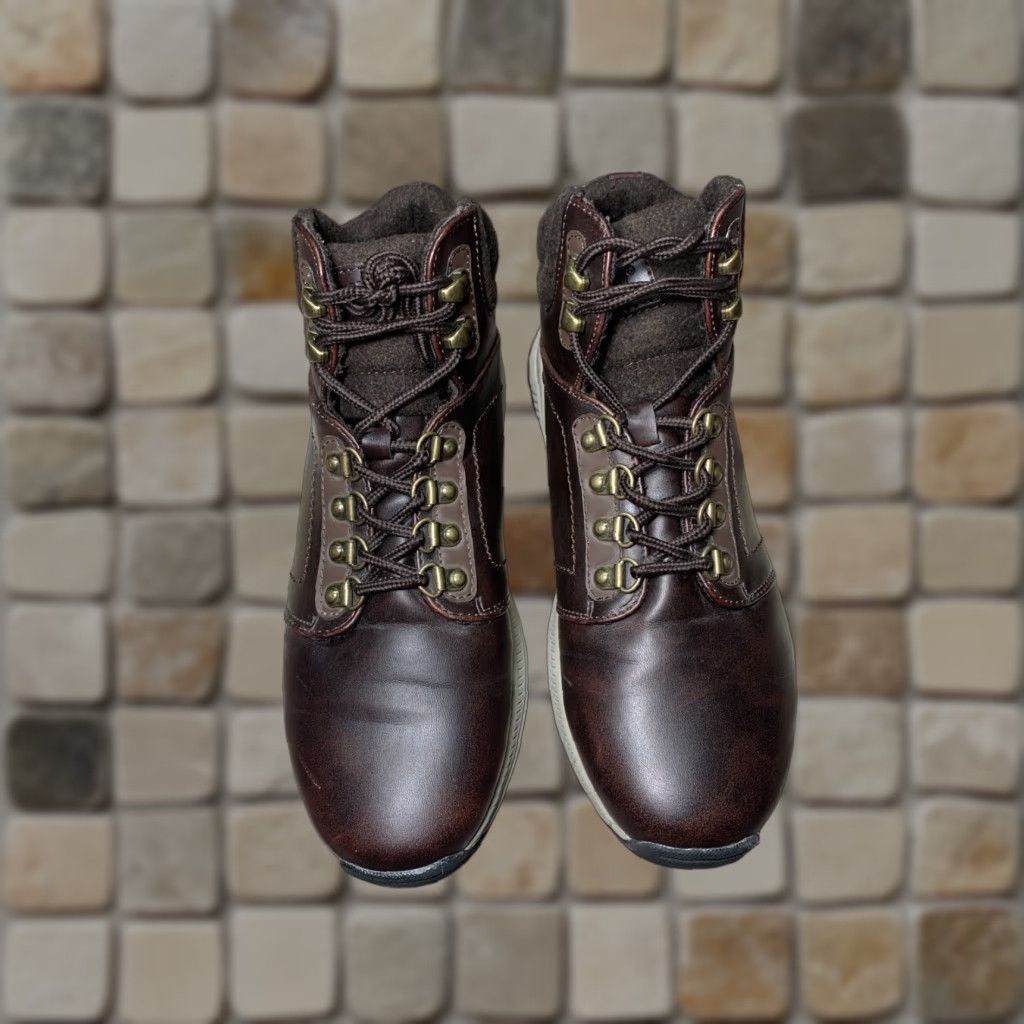 Vintage Khombu Boot Hiking Mens 8M Brown Faux Leather Very Clean Excellent Condition Size US 8 / EU 41 - 1 Thumbnail