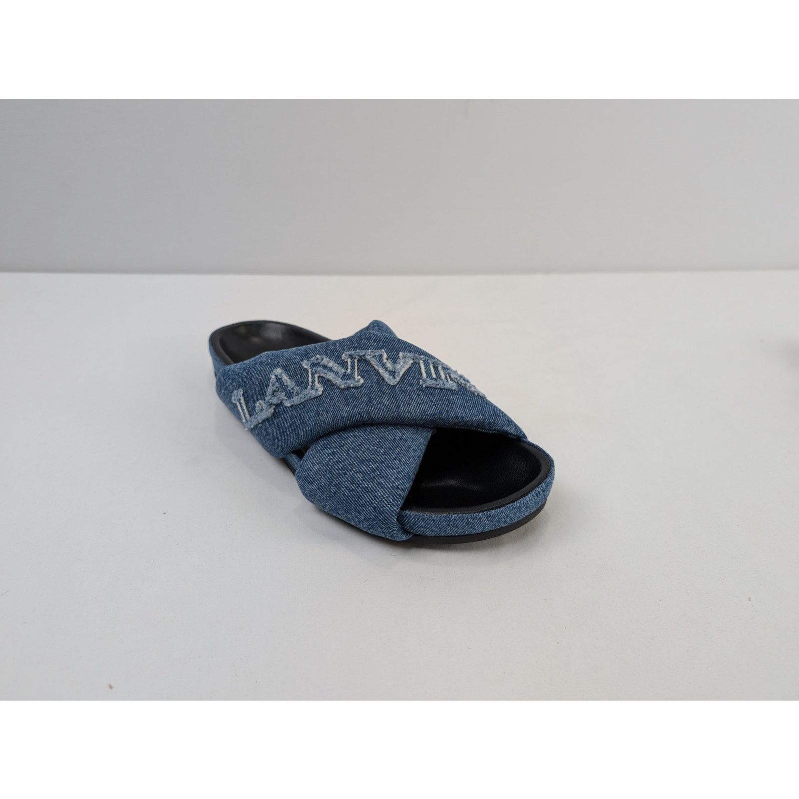 Lanvin o1rshd1 Cross Sandal Slipper with Denim in Blue Size US 10 / EU 43 - 3 Thumbnail