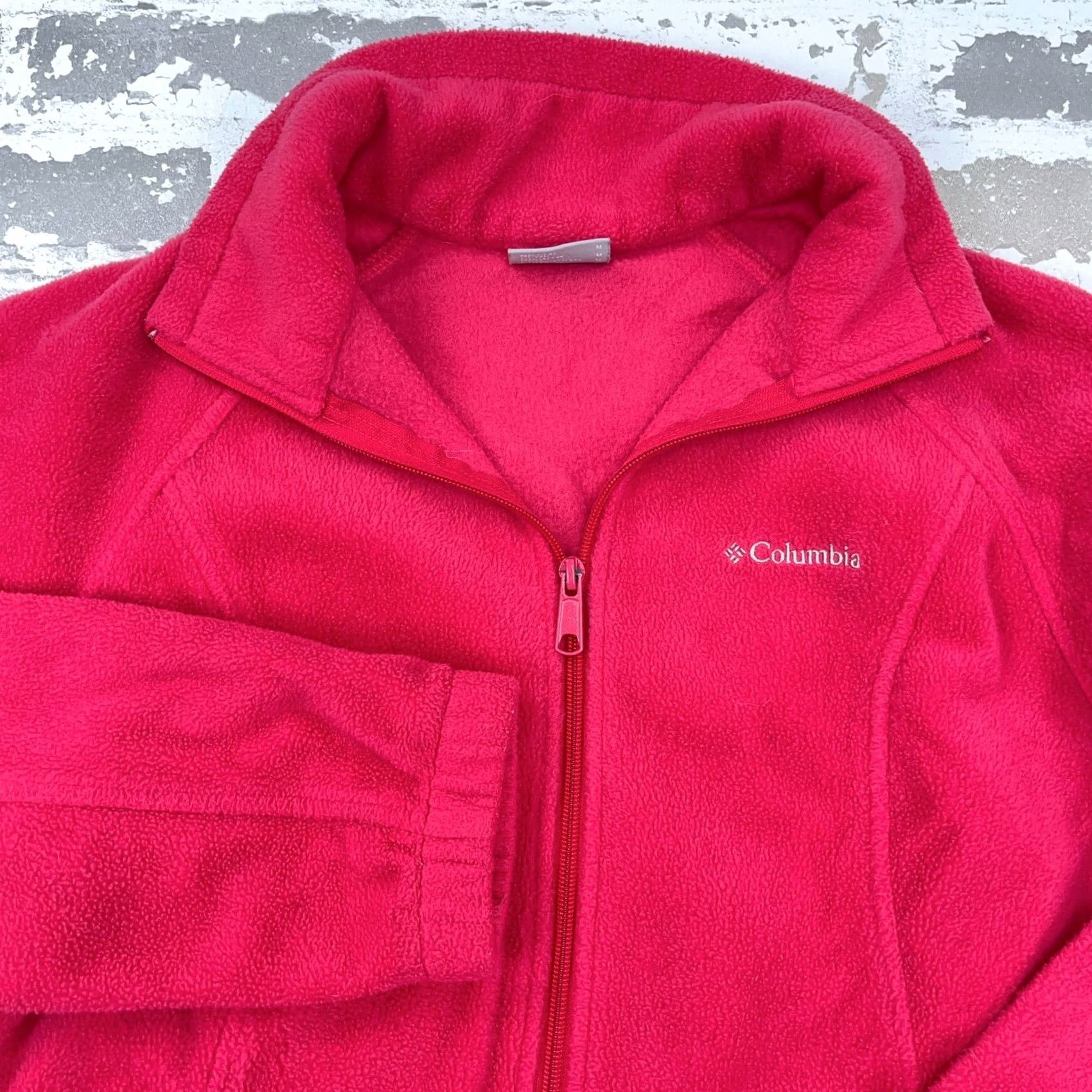 Layer 8 Columbia Women Medium Pink Fleece Jacket Sweater Coat Full Zip Ladies A12 Size M / US 6-8 / IT 42-44 - 2 Thumbnail
