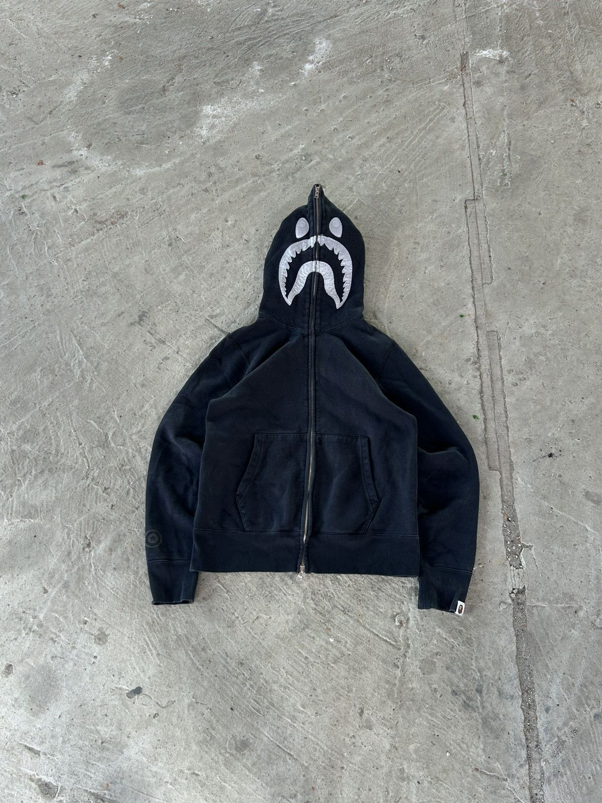 🌓 Rare Glow In The Dark Bape Shark Zip Hoodie Era Nigo Japan