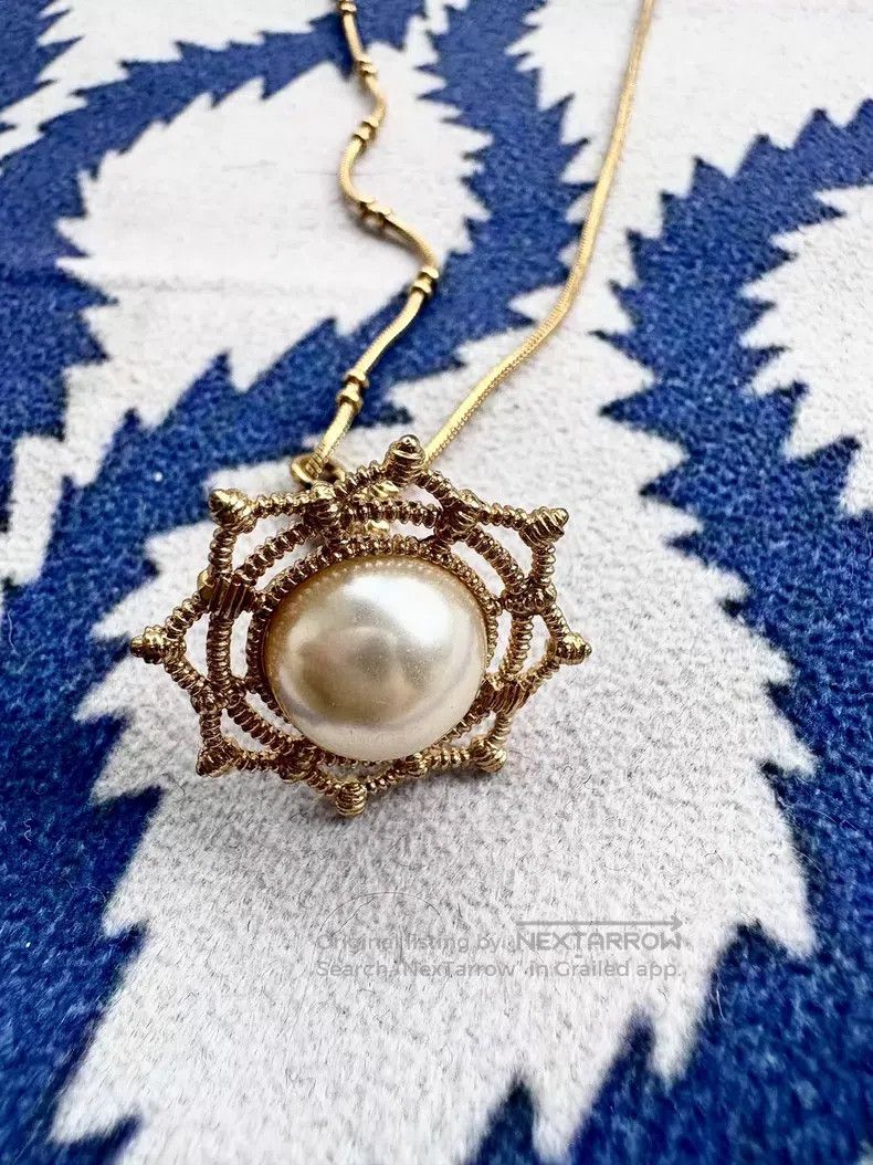 Vivienne Westwood Vivienne Westwood Isolde Golden Pearl Lace Web Woven Orb T Size ONE SIZE - 4 Thumbnail