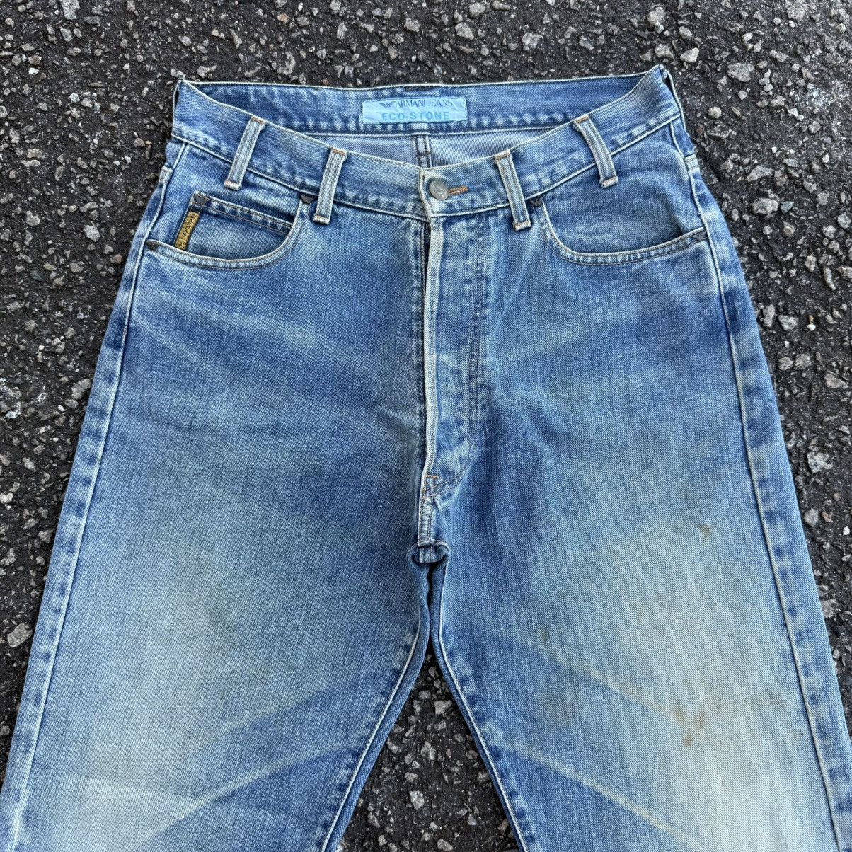 Armani Vintage Armani Jeans Button Fly Rusty Faded Denim Jean Size US 31 - 3 Thumbnail