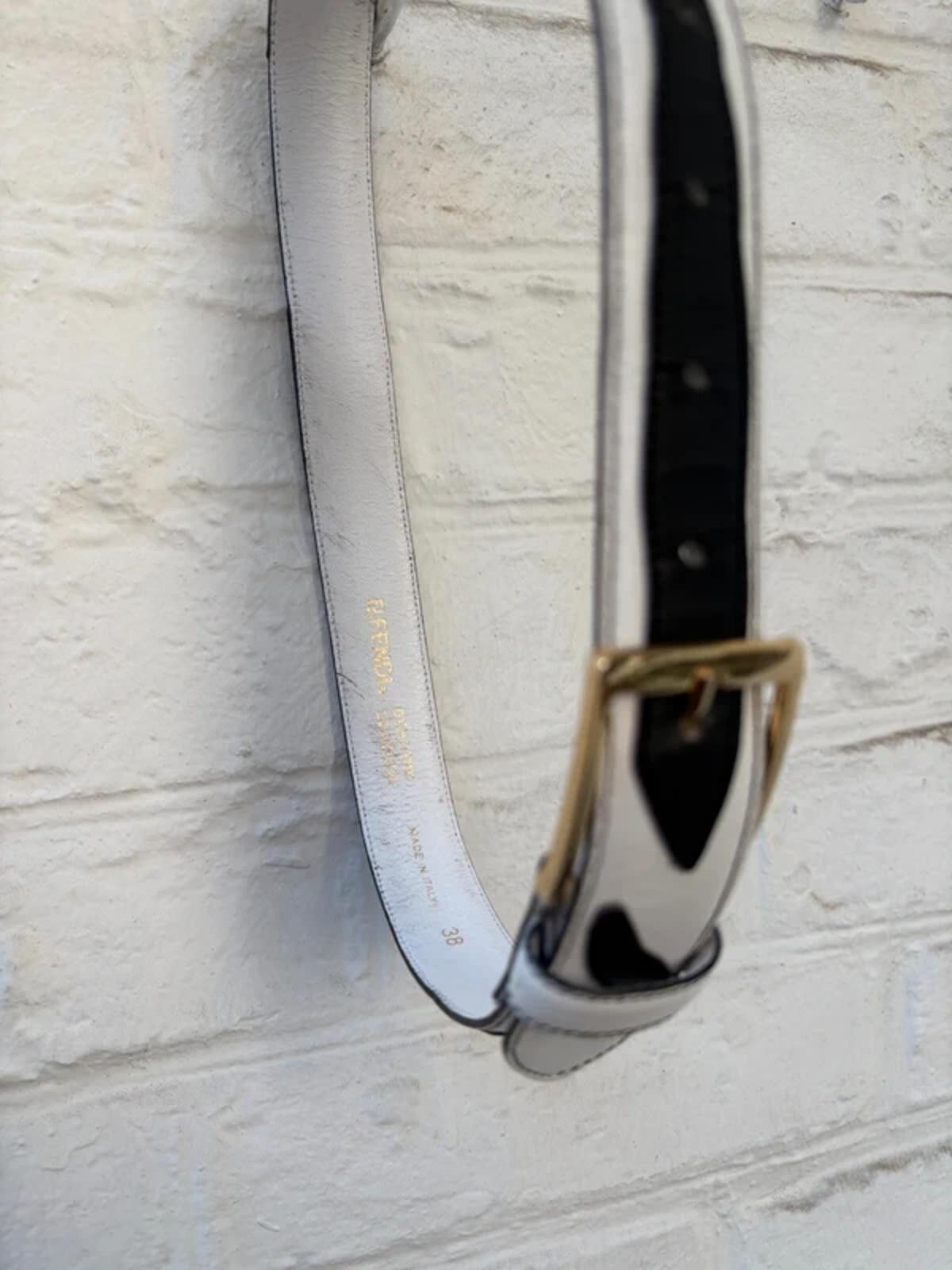 Fendi Vintage Fendi Black & White Leather Belt Size 38 Size ONE SIZE - 3 Thumbnail