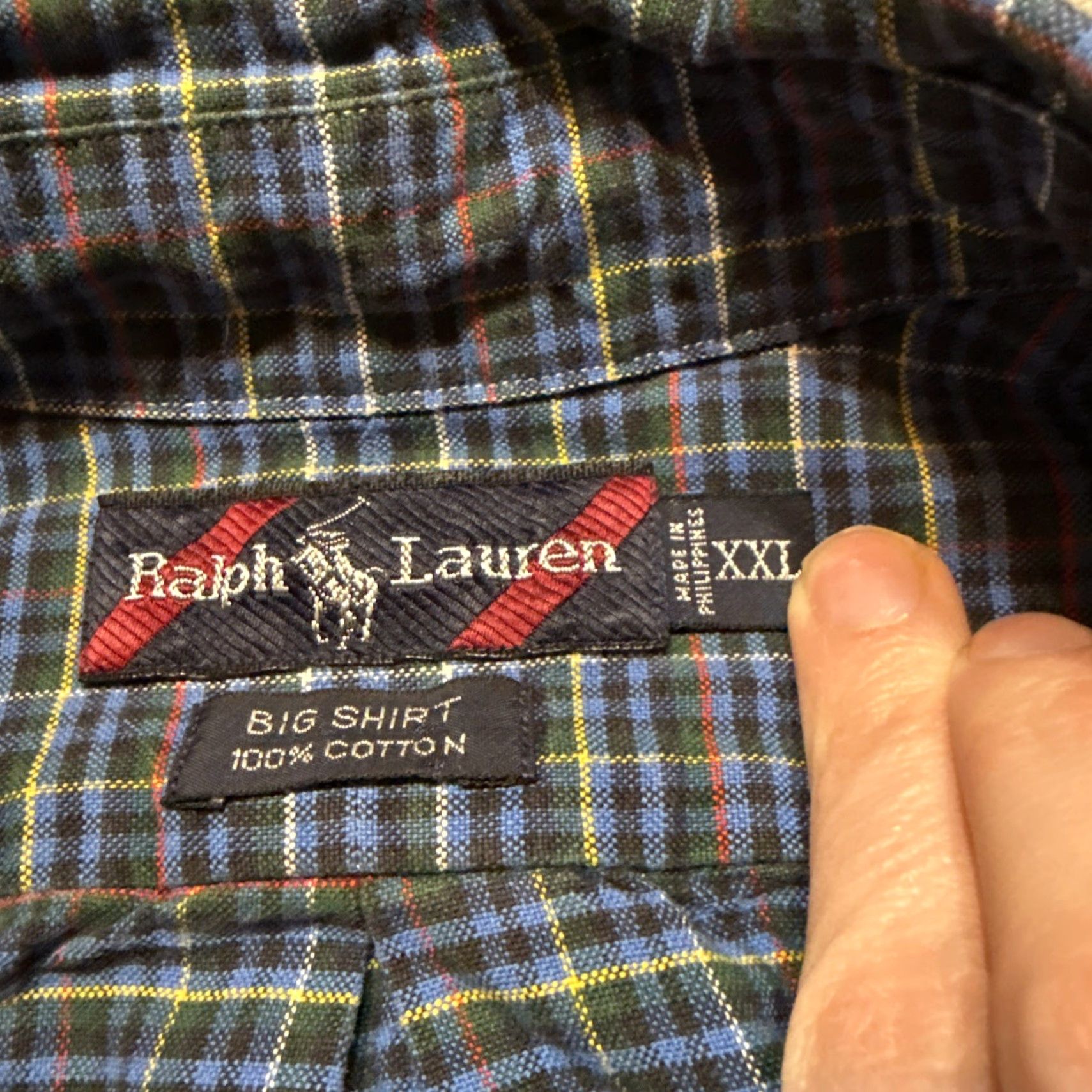 Ralph Lauren Ralph Lauren Shirt Mens 2XL Blue Green Plaid Pony Big Button Down Long Sleeve Size US XXL / EU 58 / 5 - 3 Thumbnail