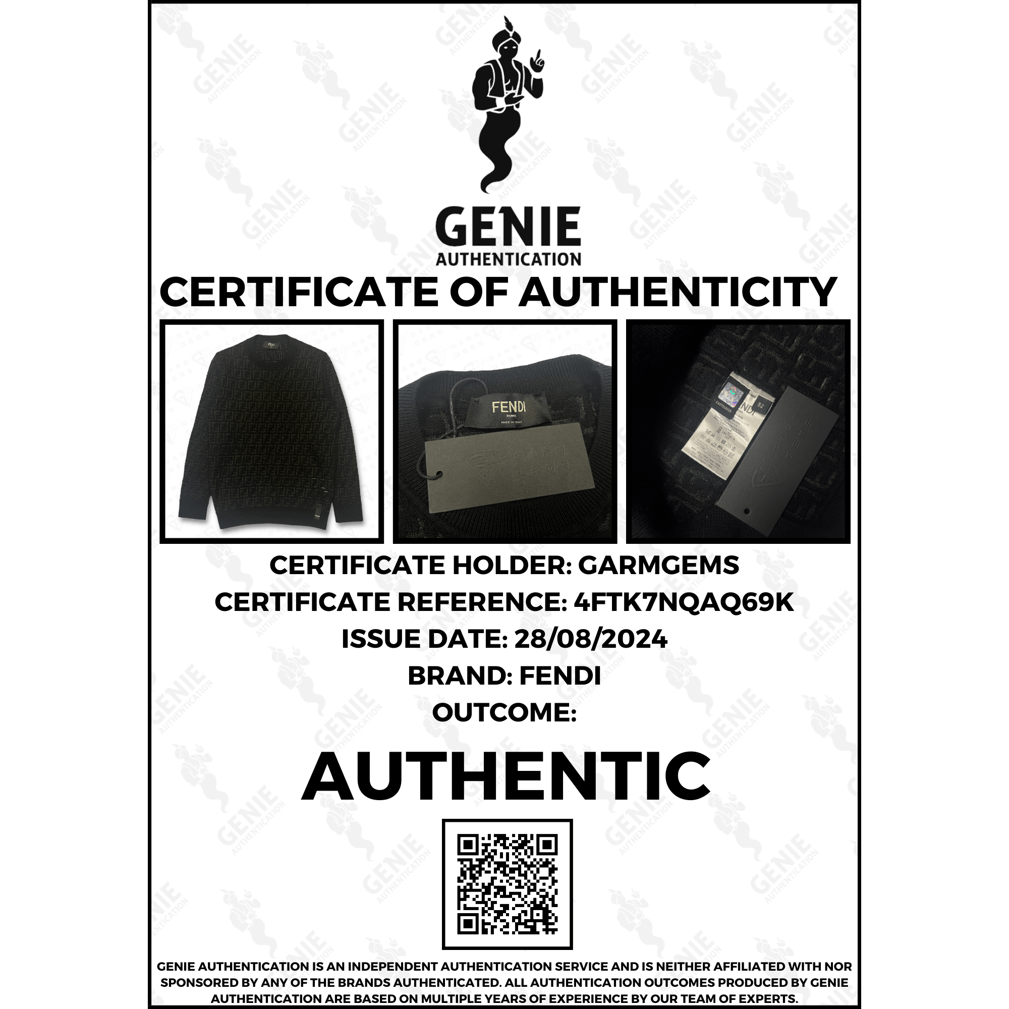 Fendi Fendi FF Knit Jumper Size US L / EU 52-54 / 3 - 11 Thumbnail