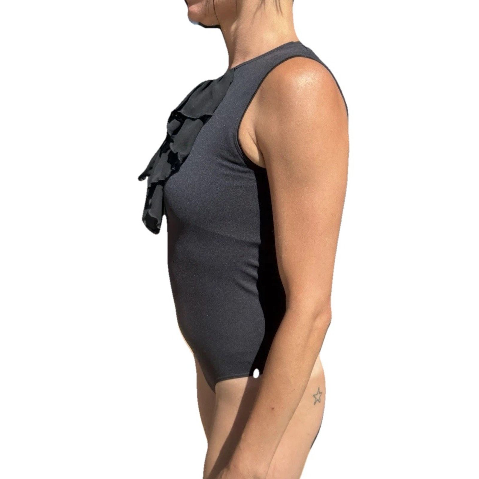 Wolford Wolford Ruffle Front Sculpting Sleeveless Thong Bodysuit Size S / US 4 / IT 40 - 3 Thumbnail