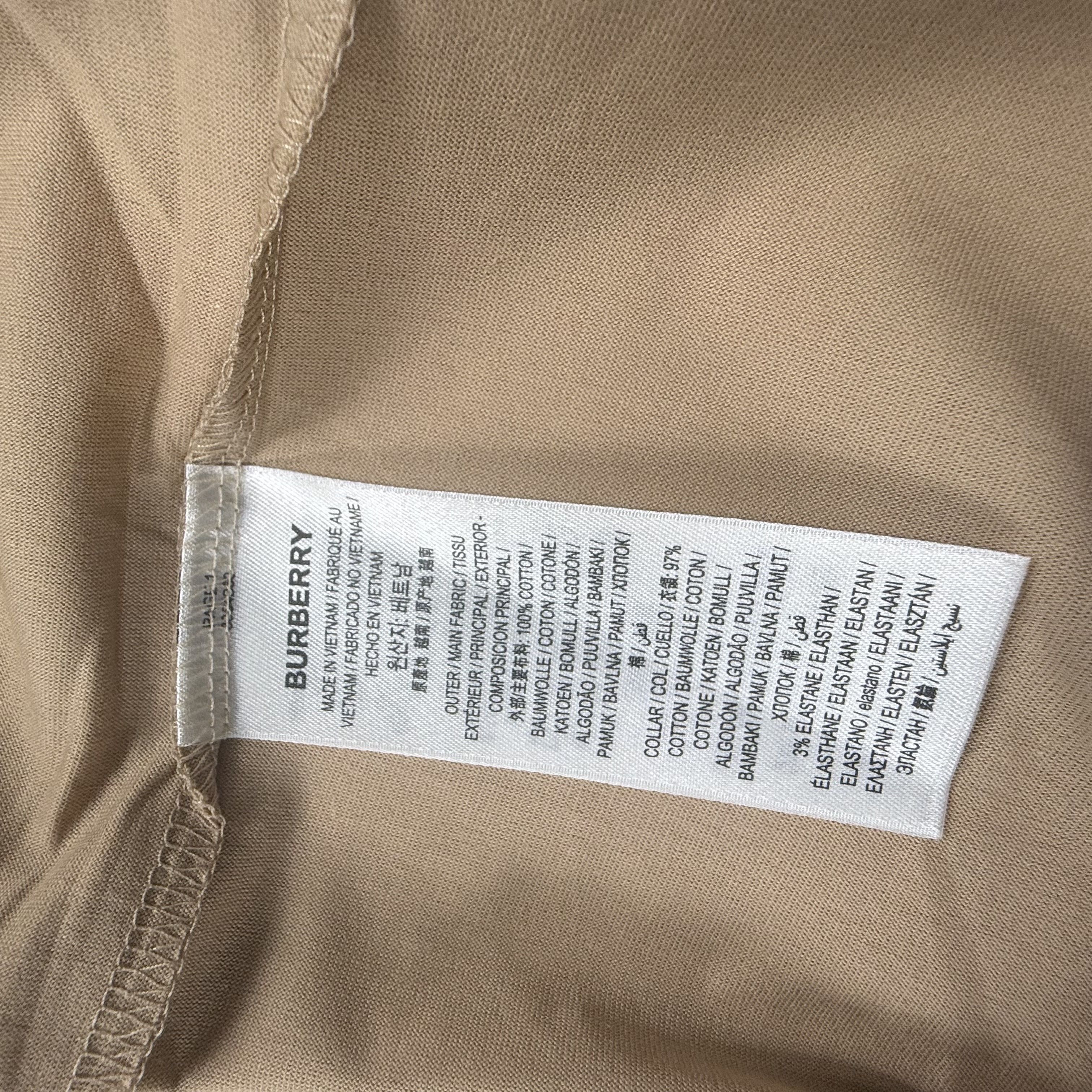 Burberry Burberry Mens Embroidered Logo T-Shirt Tan Beige Cotton XXL Size US XXL / EU 58 / 5 - 5 Thumbnail