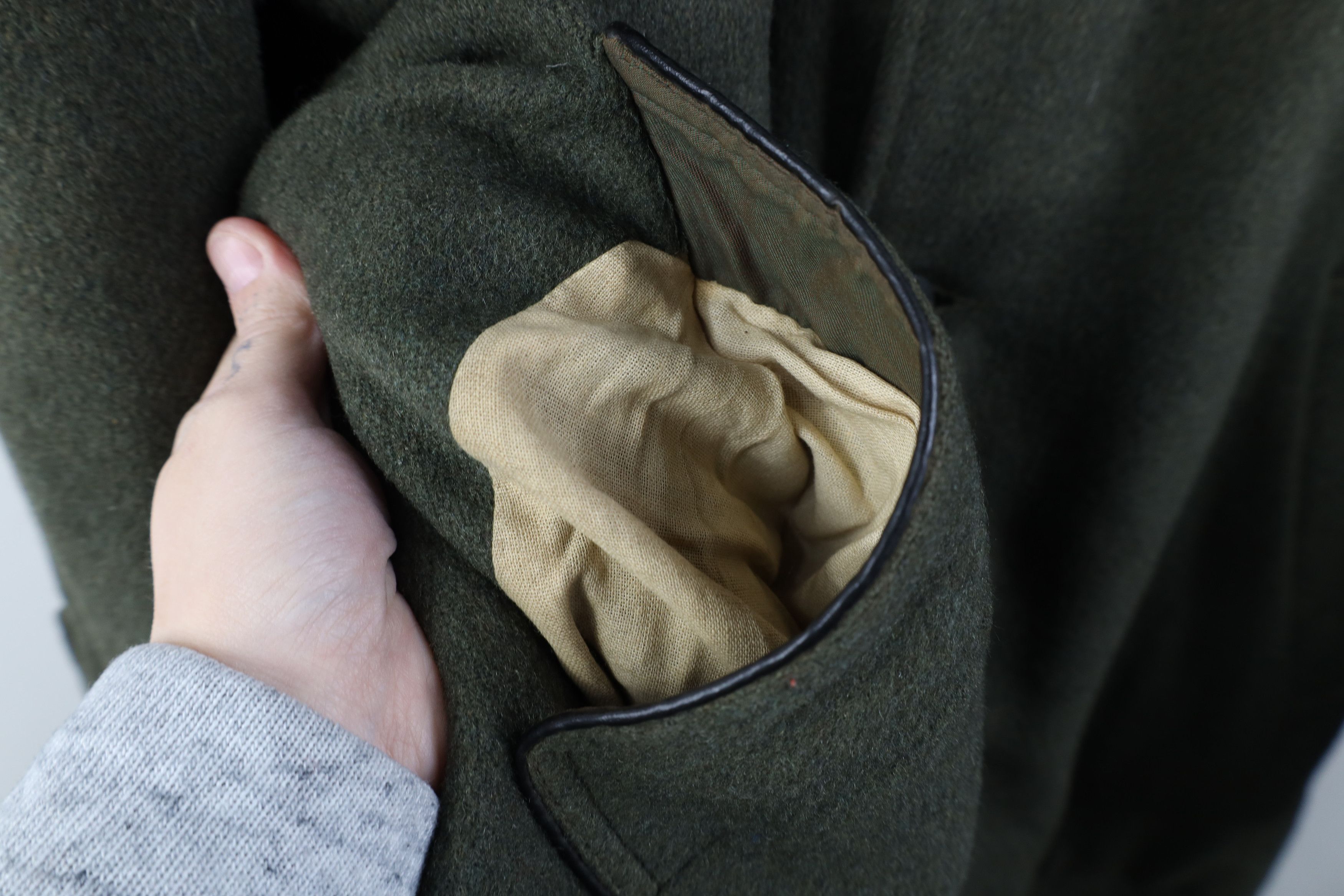 Vintage Vintage 50s Streetwear Lined Wool Duster Jacket Coat Green Size US L / EU 52-54 / 3 - 7 Thumbnail