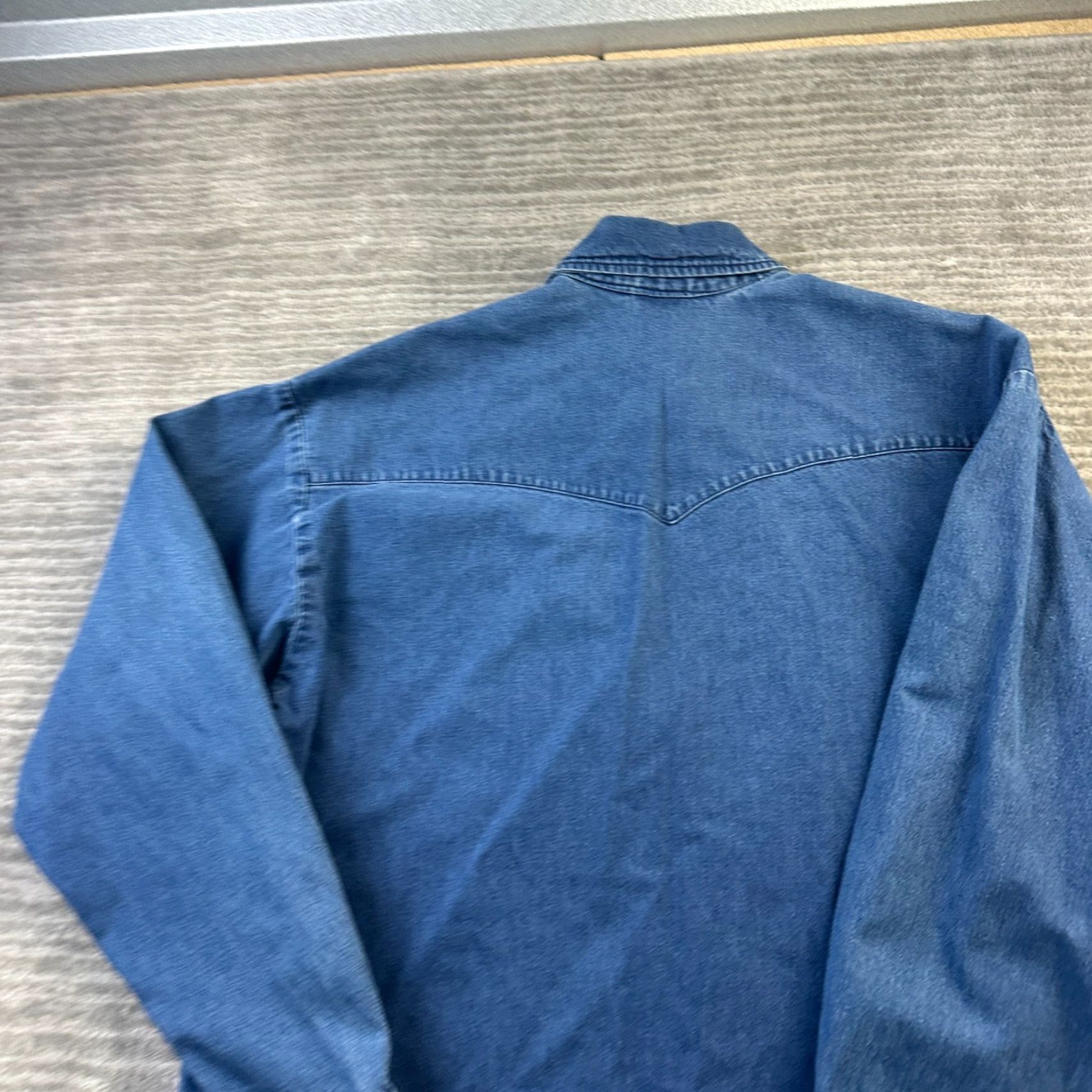 Denime VINTAGE US Cavalry Shirt Mens Small Blue Denim Button Up Military USA Made Size US S / EU 44-46 / 1 - 6 Thumbnail