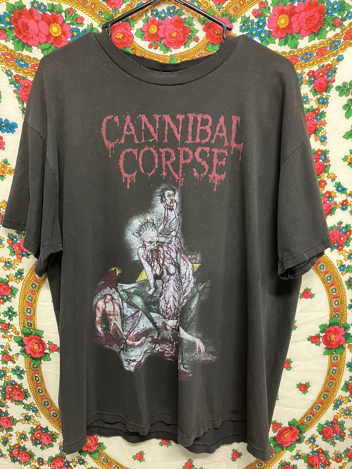 image of Band Tees x Delta Vintage 90's Cannibal Corpse Bloodthirst Graphic Tee in Black, Men's (Size XL)