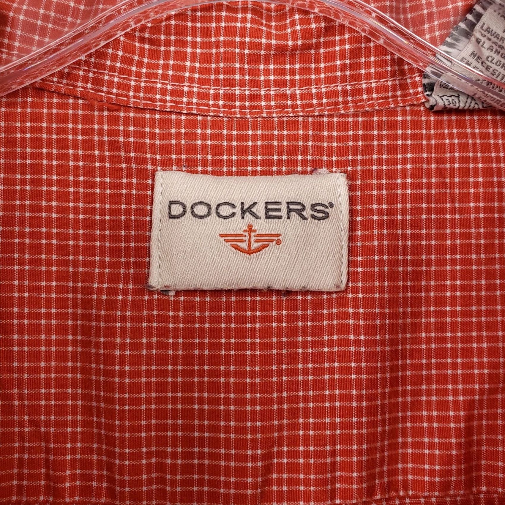Dockers Dockers Shirt Mens L Large Casual Button-Down Red Check Pockets Long Sleeves Size US L / EU 52-54 / 3 - 3 Thumbnail