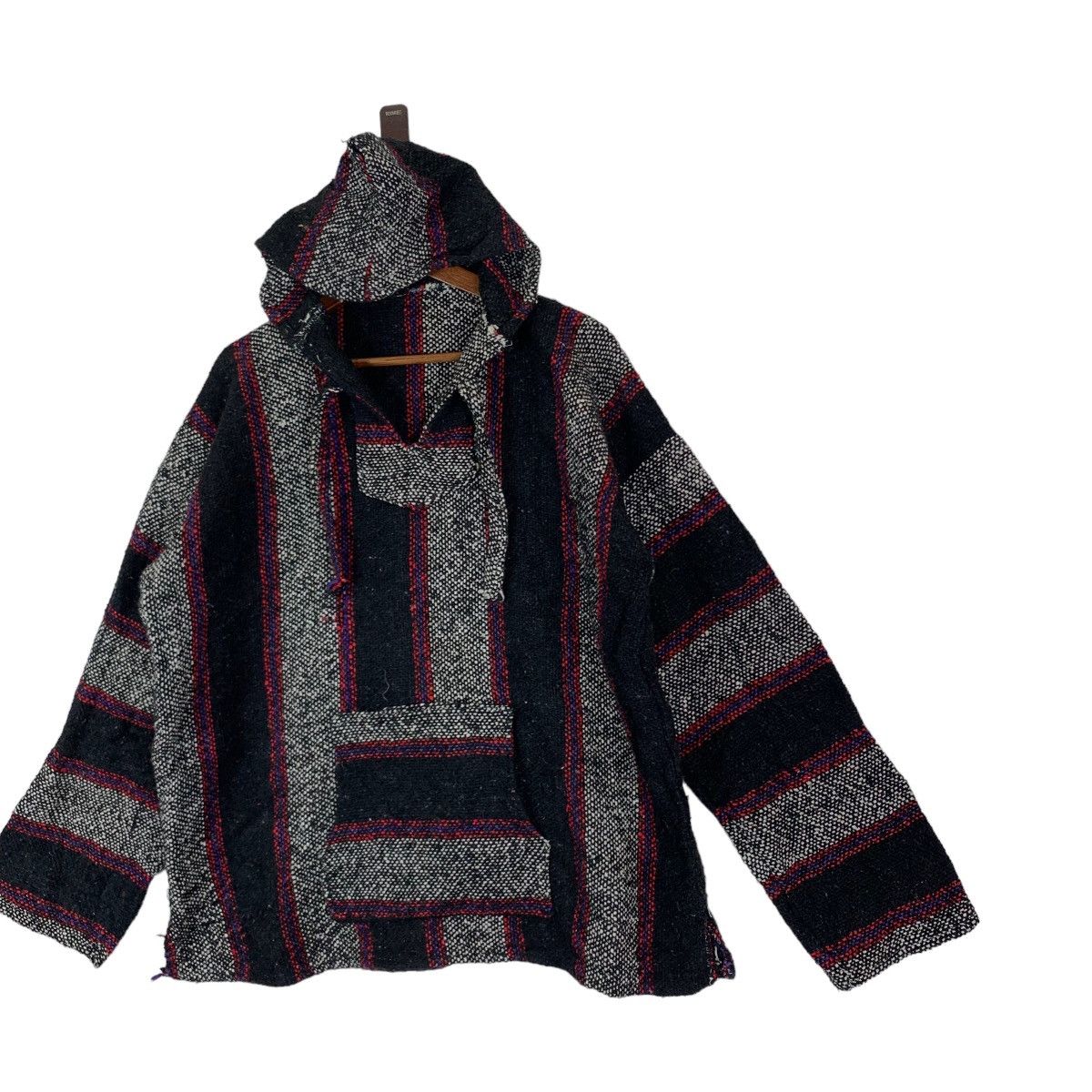 Aztech Mountain × Native × Vintage VINTAGE BAJA MEXICAN HOODIE KNIT SWEATER Size US L / EU 52-54 / 3 - 4 Thumbnail