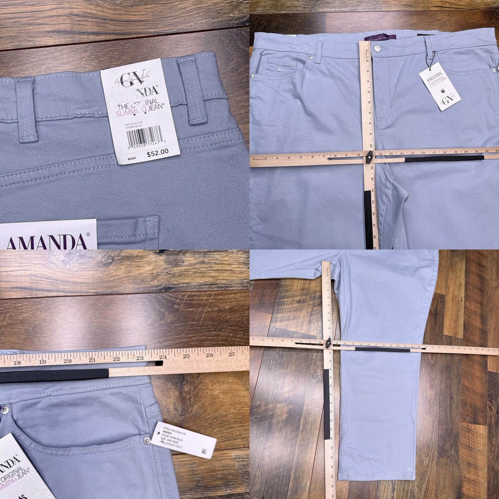 Gloria Vanderbilt Gloria Vanderbilt Amanda Jeans 24W Short Hydra Blue Classic Rise Tapered Leg New Jeans Women Plus 24W Blue 26.5in Inseam Regular Fit Vintage: No Size 42" / US 20 - 9 Thumbnail