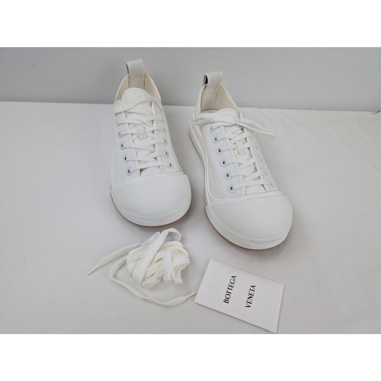 Bottega Veneta o1rshd1 Canvas Vulcan Low top Sneaker in Optic White Size US 12 / EU 45 - 7 Thumbnail