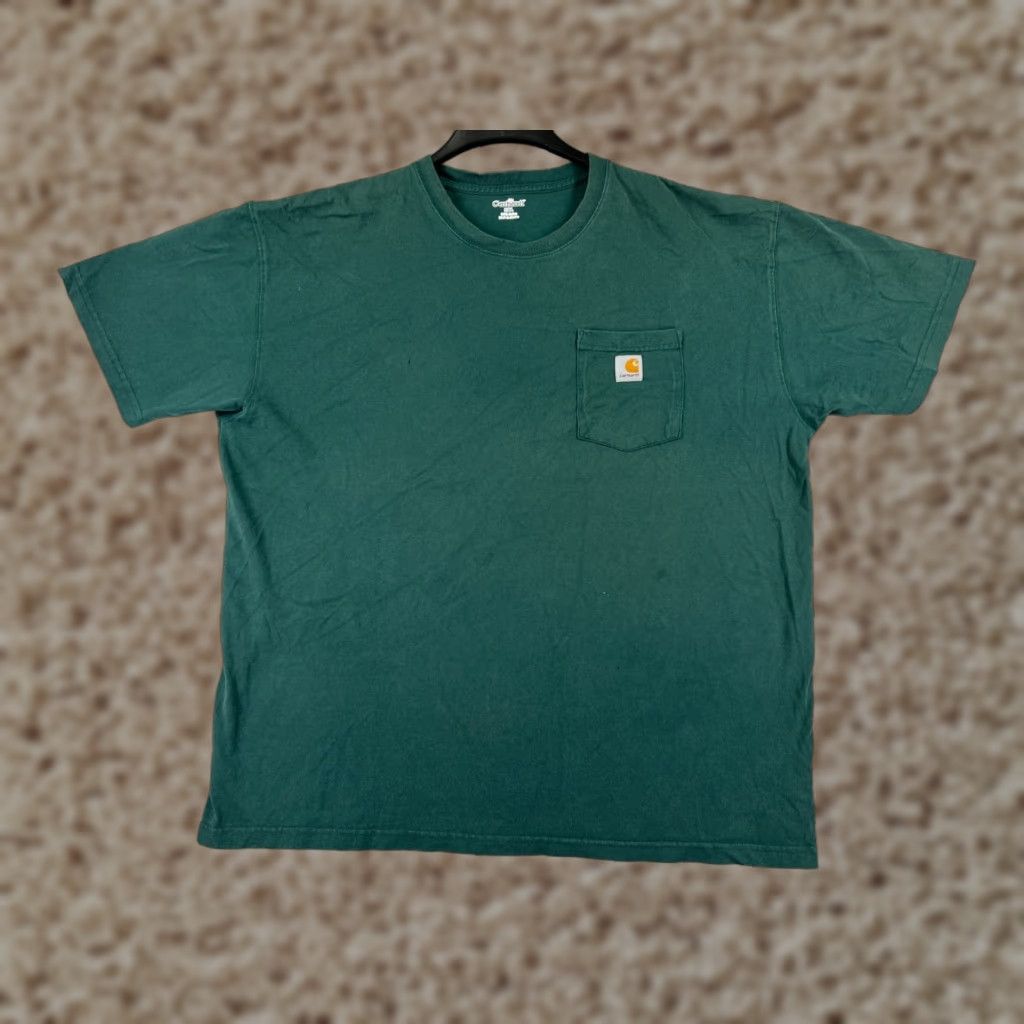 Carhartt VINTAGE Carhartt Shirt Mens 2XL Green Short Sleeve Crew Neck 100% Cotton Workwear Embroidered Logo Mens Size US XXL / EU 58 / 5 - 1 Thumbnail