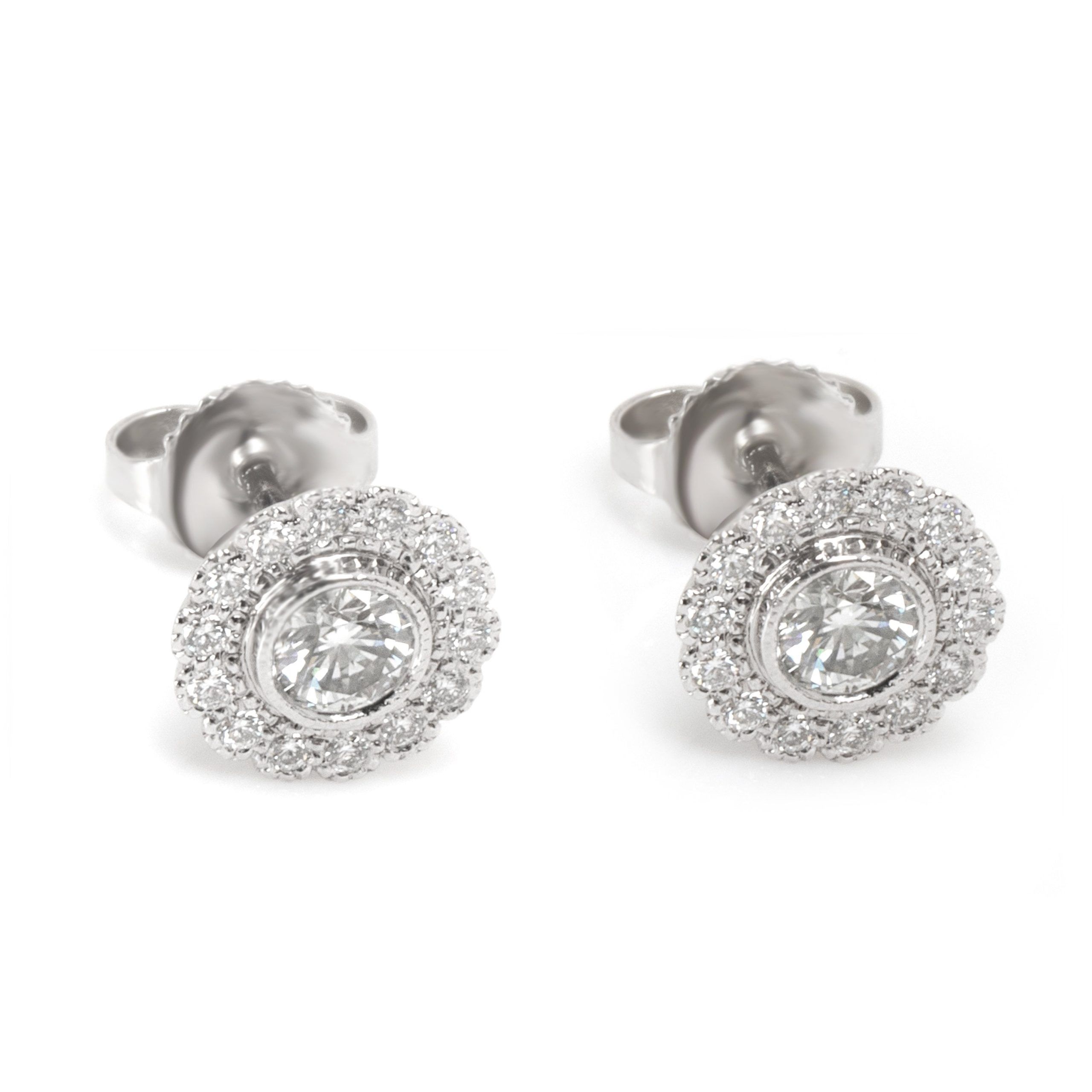 image of Tiffany Co Tiffany & Co. Vintage Flower Diamond Earrings In Platinum (0.70 Ctw) in Gold, Women's