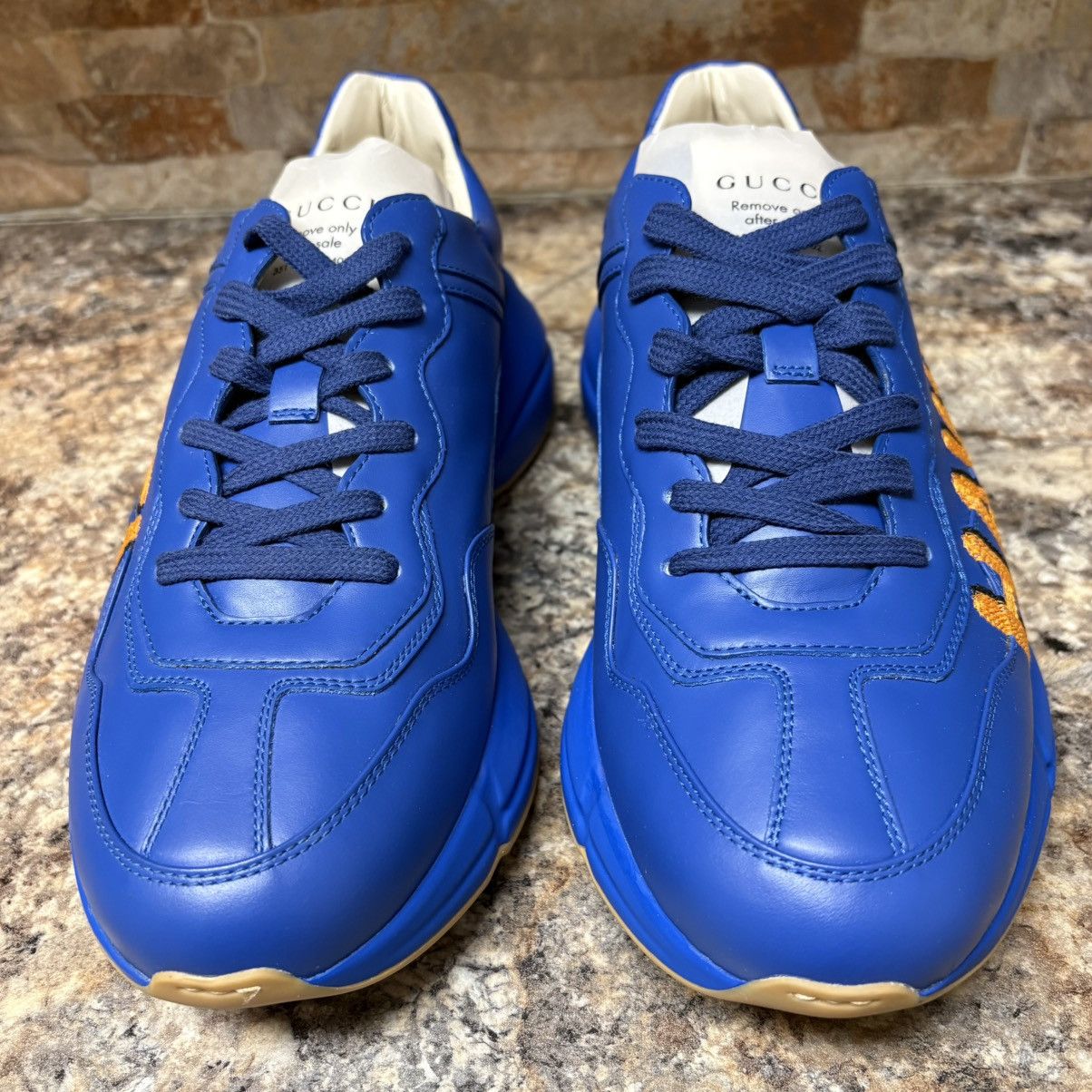 Gucci Gucci Rython Hawaii Blue Leather Sneakers Size 9 Size US 9 / EU 42 - 3 Thumbnail