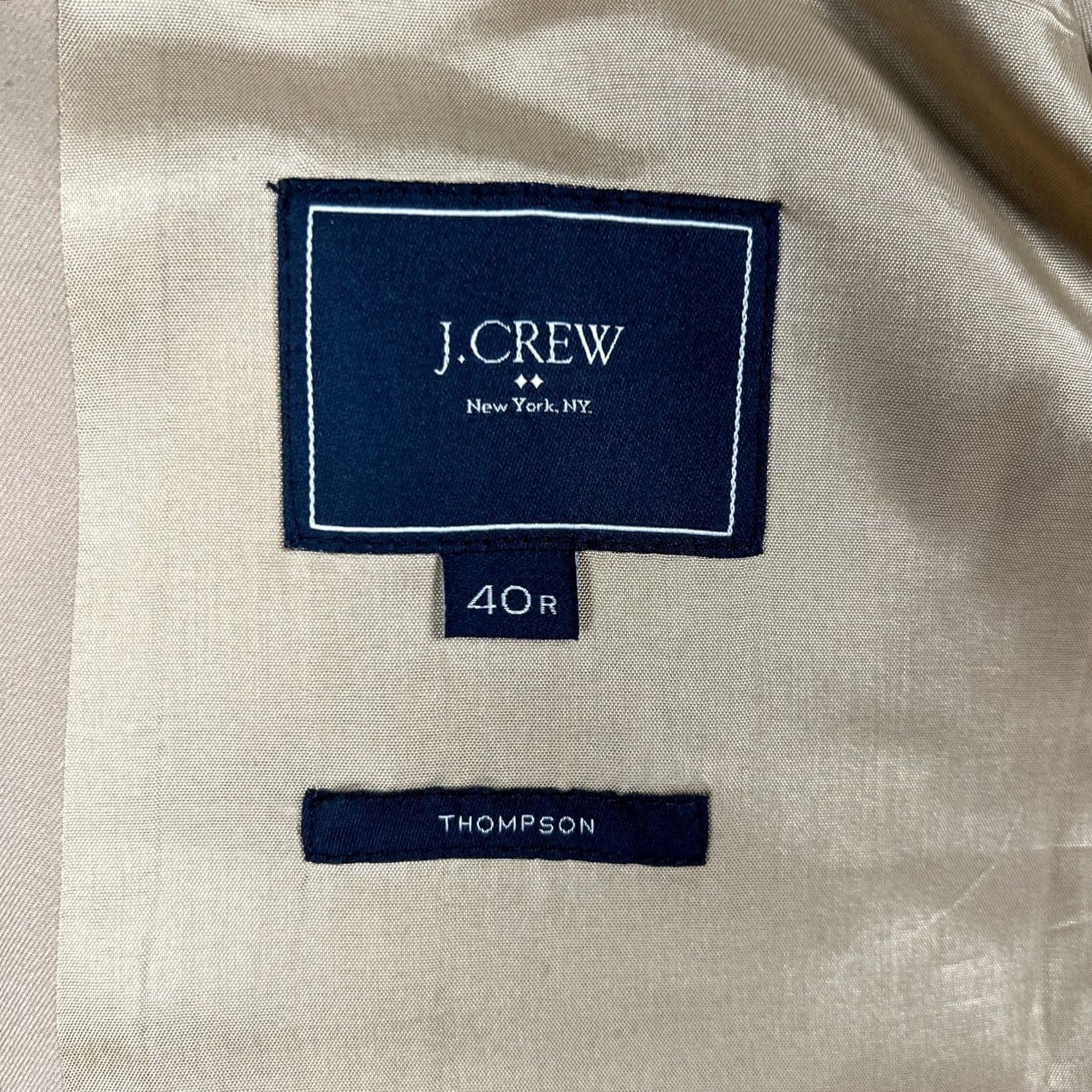 J.Crew J.CREW Thompson Cotton Sport Coat Blazer 40R Mens Beige Jacket Two Button Suit Blazer Mens Regular Notch Lapel Four-Button Inner Pockets Vintage: No Size 40R - 4 Thumbnail