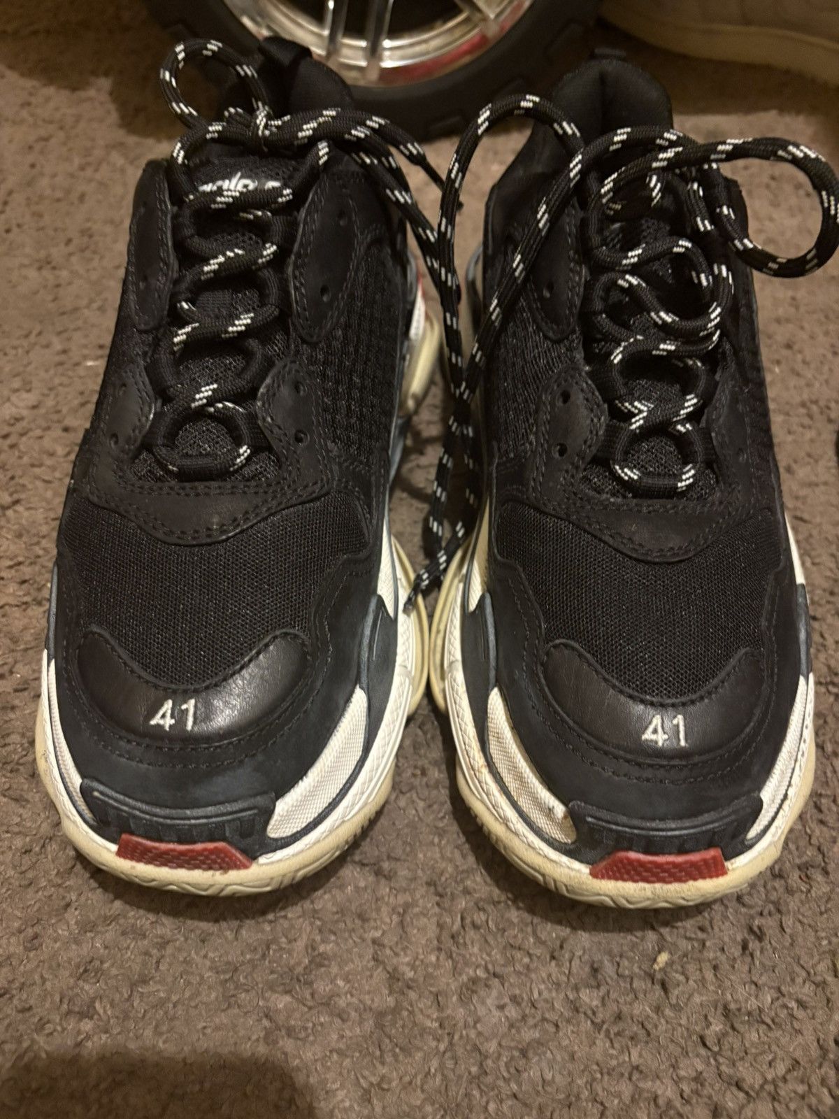 Balenciaga Balenciaga Triple S Black Red Size 41 Size US 8 / EU 41 - 1 Thumbnail