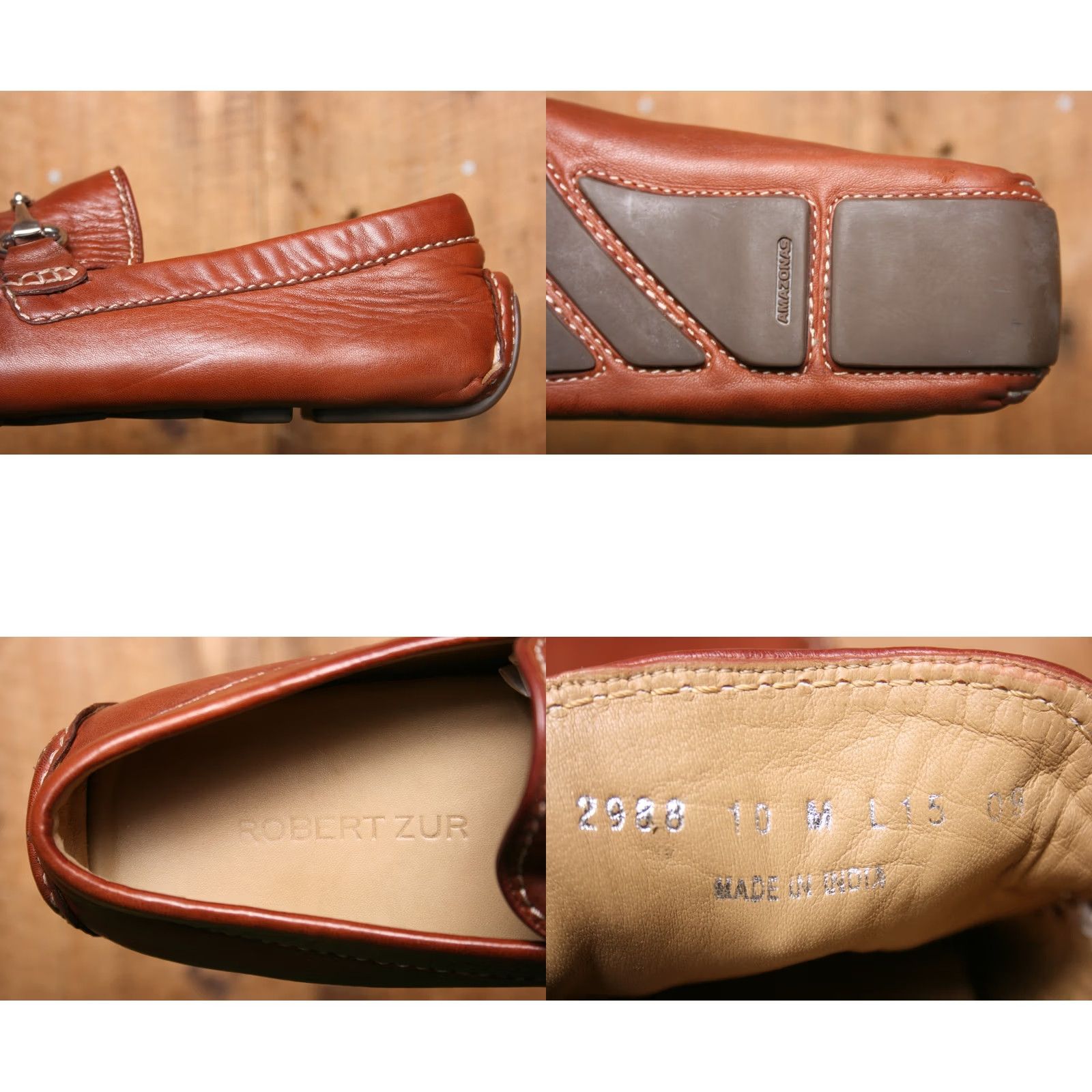 Vintage ROBERT ZUR Brown Leather Horse Bit Loafer Driver Moccasins Men's Sz. 10M Size ONE SIZE - 8 Thumbnail