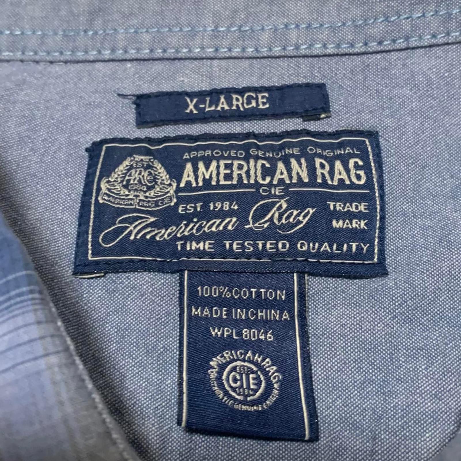 American Rag American Rag Men's XL Blue White Plaid Long Sleeve Shirt Size US XL / EU 56 / 4 - 11 Thumbnail