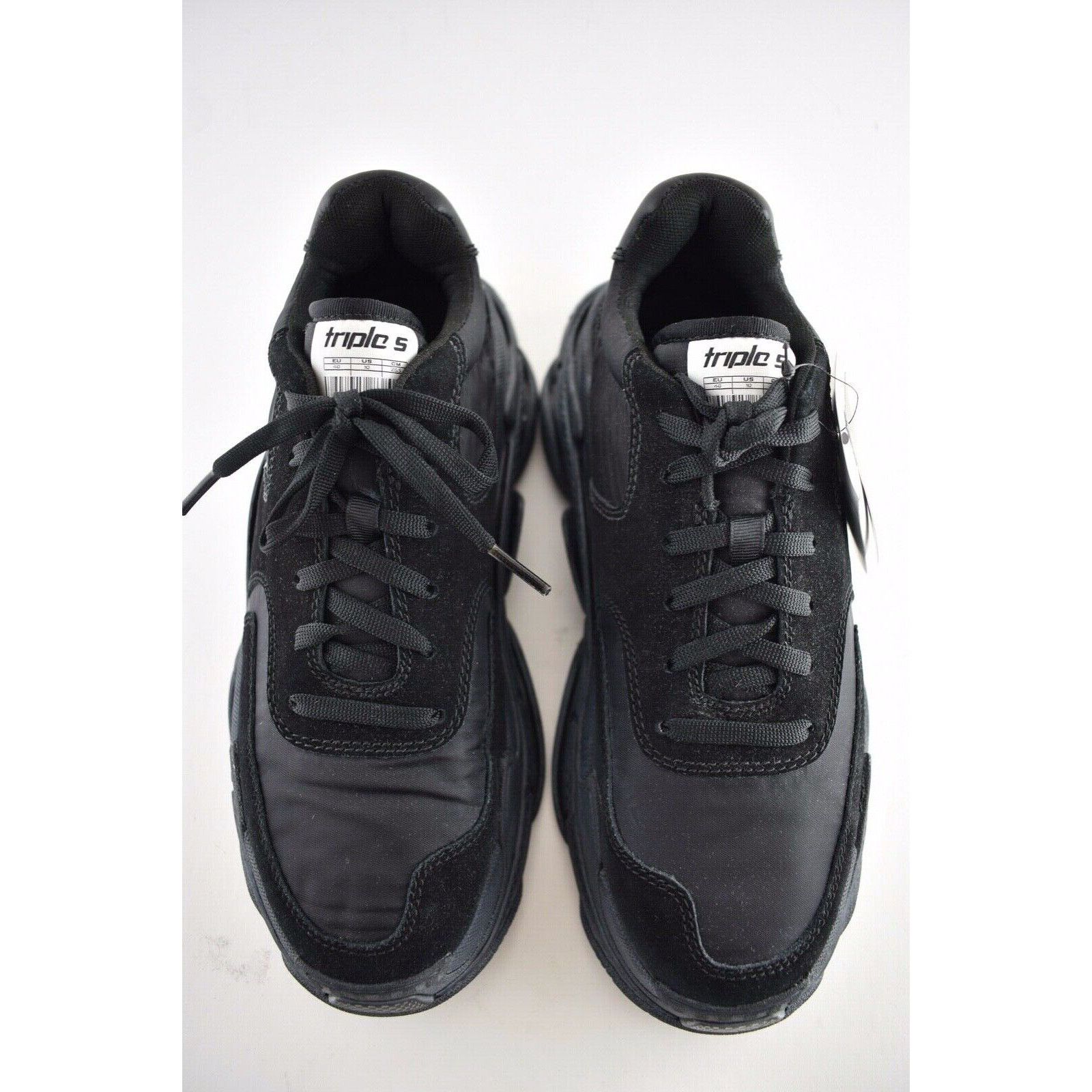 Balenciaga Triple S V2 Noir Suede Nylon Speed Flat Trainer Sneaker 40 Size US 10 / IT 40 - 5 Thumbnail