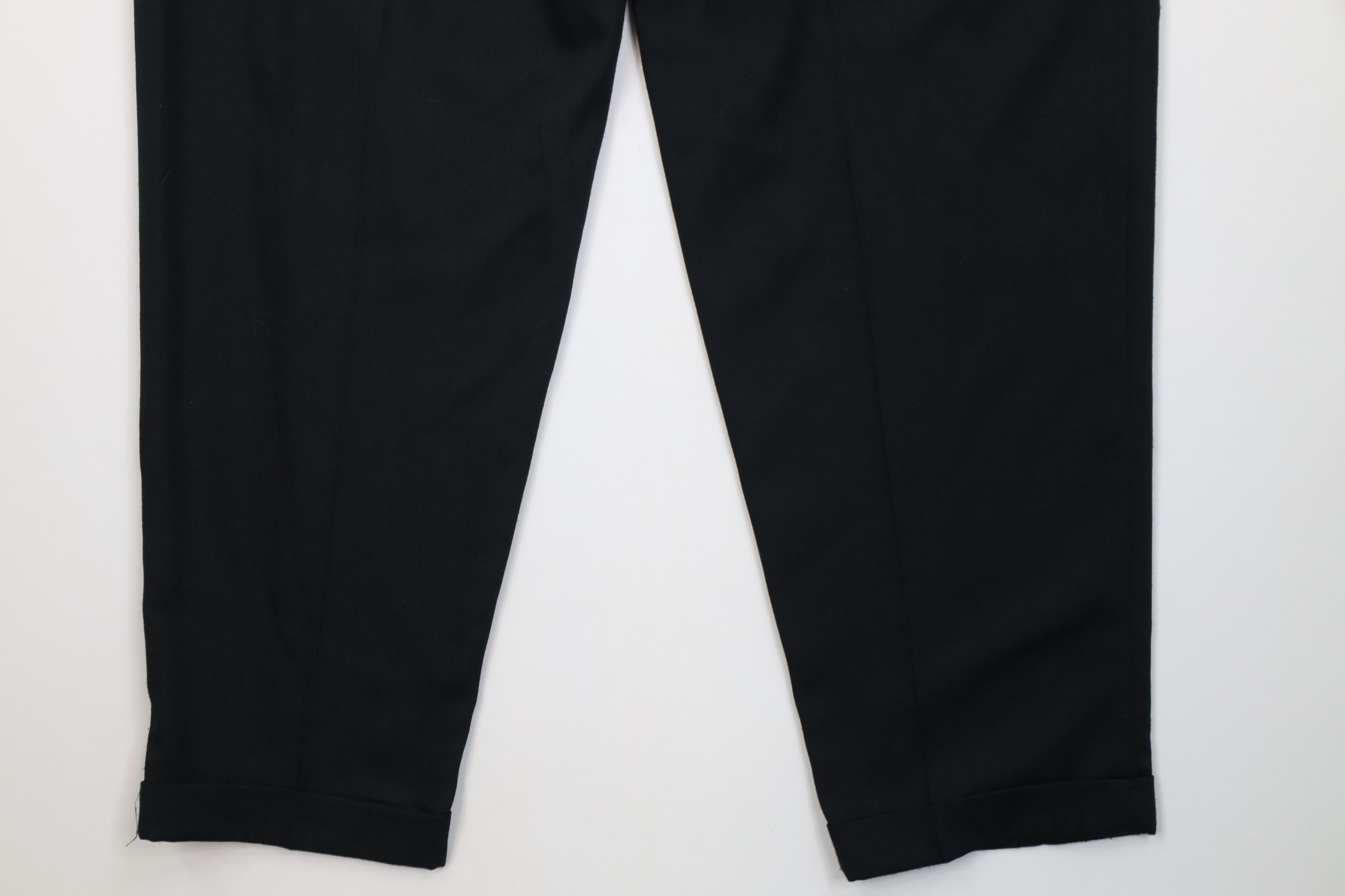 Vintage Vintage 90s Gabardine Blend Wide Leg Chino Pants Black USA Size US 32 / EU 48 - 13 Thumbnail