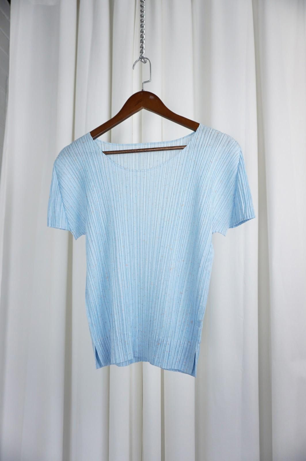 Issey Miyake PLEATS PLEASE by ISSEY MIYAKE Pastel Blue Top Size M / US 6-8 / IT 42-44 - 3 Thumbnail
