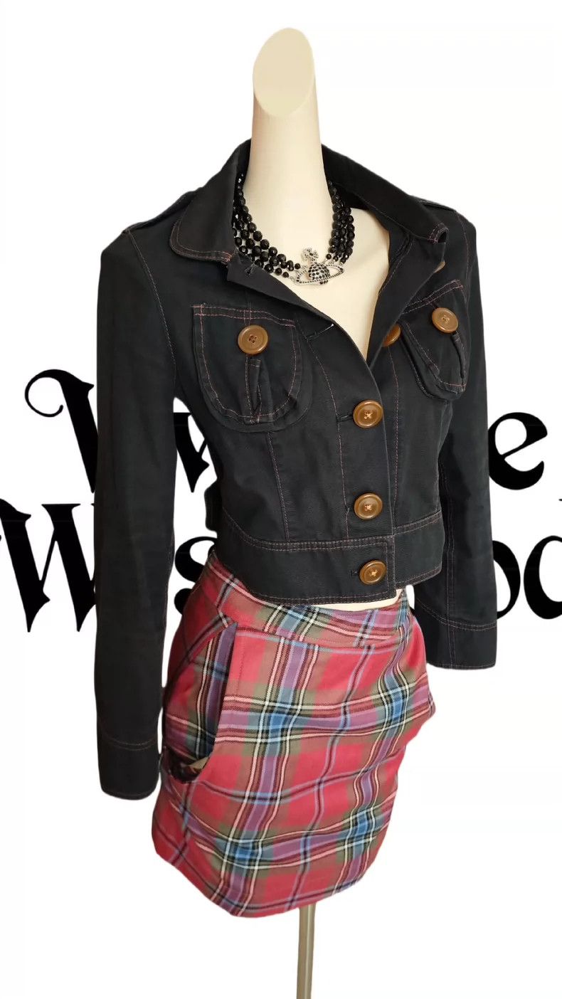 Vivienne Westwood Vivienne Westwood Black denim tight-fitting short jacket t Size S / US 4 / IT 40 - 1 Thumbnail
