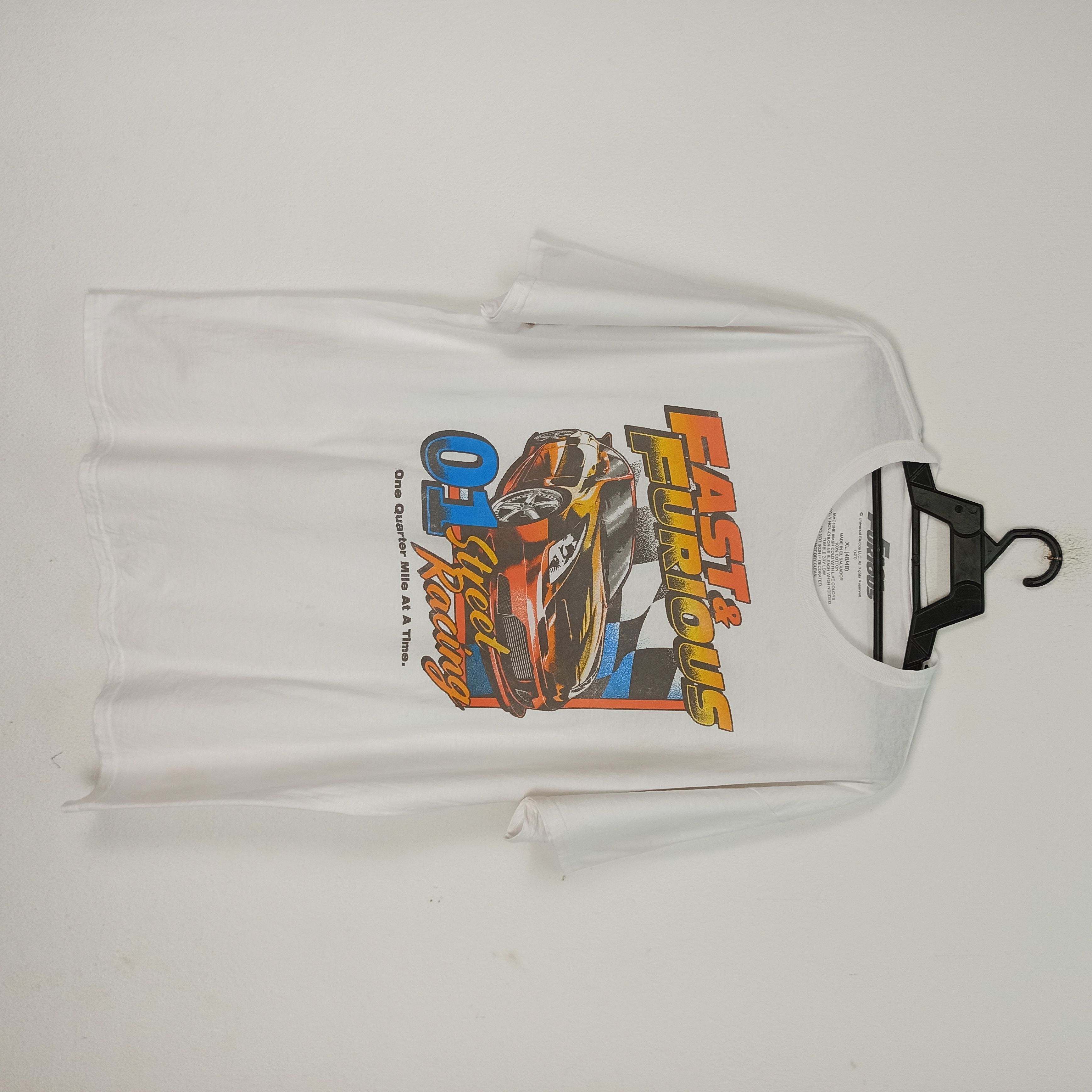 image of Fast & Furious " Street Racing" Movie Promo Tshirt in White, Men's (Size XL)