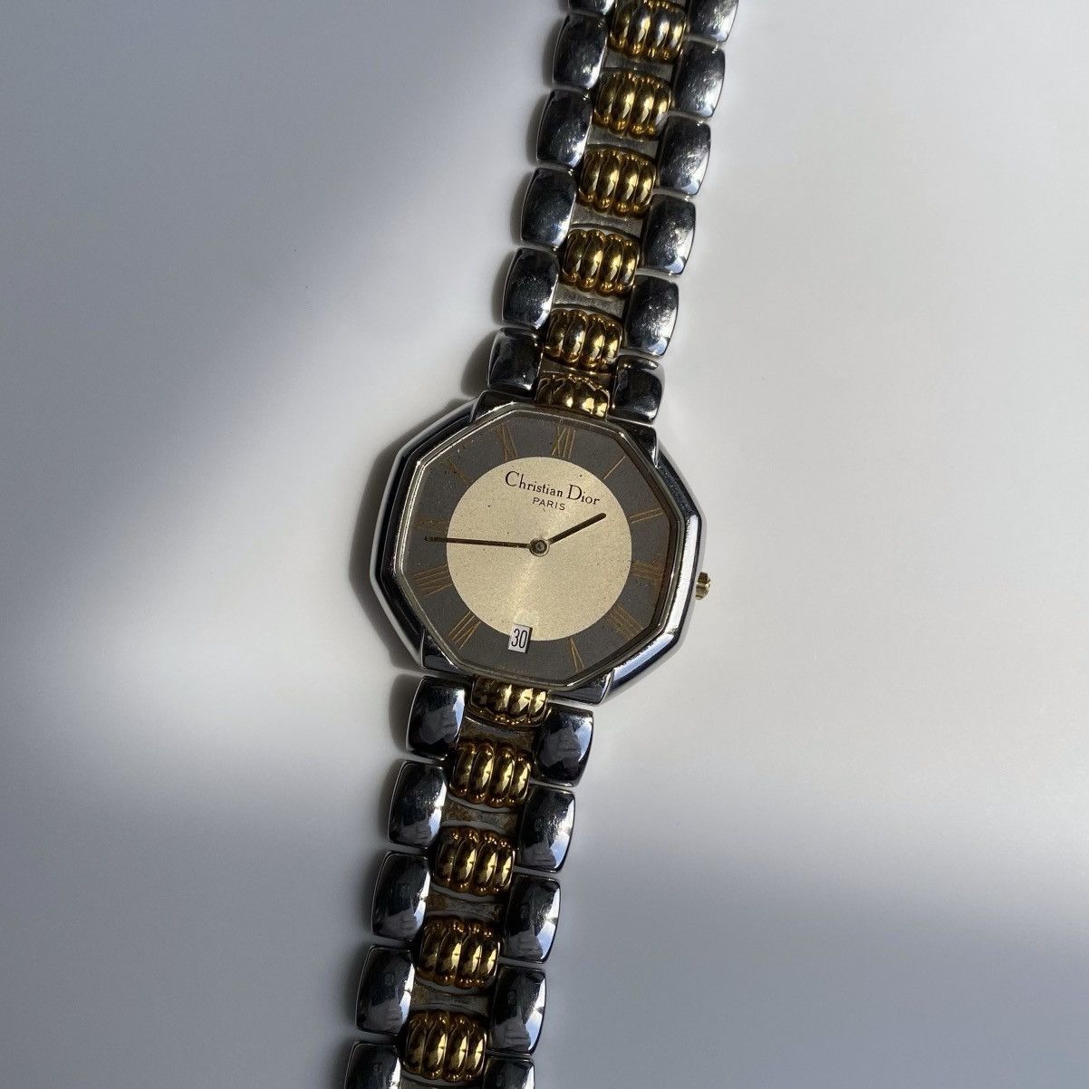 Christian Dior Vintage Gold & Silver Two-Tone Octagonal Watch Vintage Christian Dior Octagonal Silver Watch - Etsy main image 2