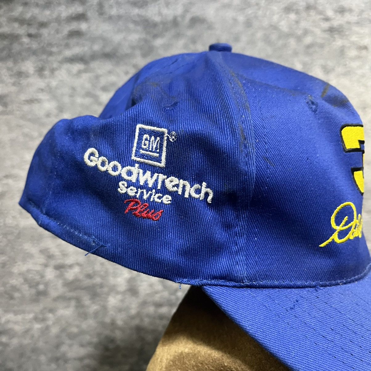 NASCAR Vintage 90s Dale Earnhardt Wrangler Blue NASCAR Snapback Hat Size ONE SIZE - 4 Thumbnail