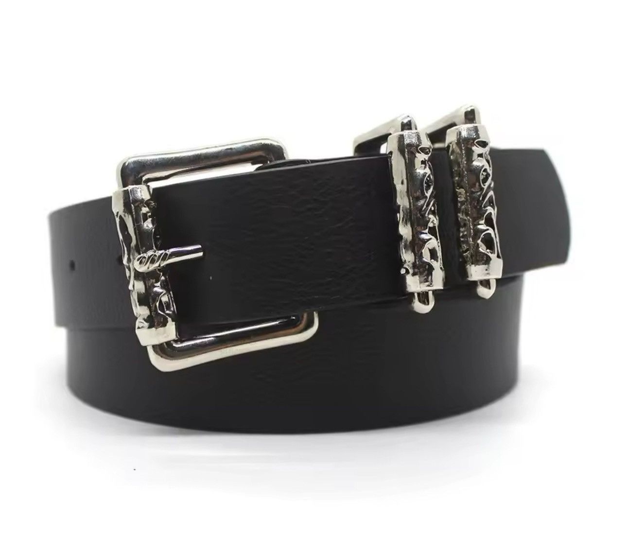 Japanese Brand × Leather Hip Hop Skater Black Roller PU Leather Belt Size ONE SIZE - 1 Thumbnail
