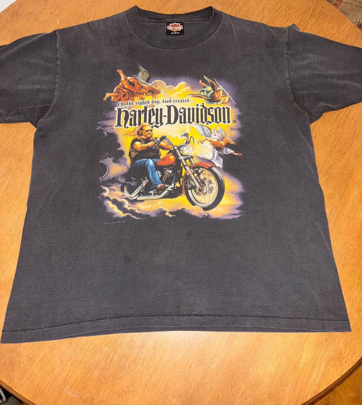 Harley Davidson × Vintage 1989 “God created Harley Davidson” Vintage T-Shirt Size US L / EU 52-54 / 3 - 2 Thumbnail