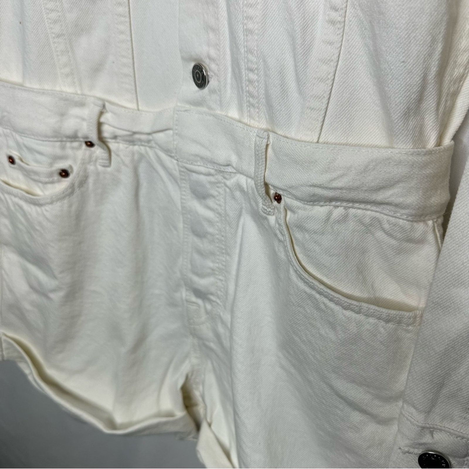 GRLFRND GRLFRND Renata White Denim Romper in Size XS Size 26" / US 2 / IT 38 - 5 Thumbnail