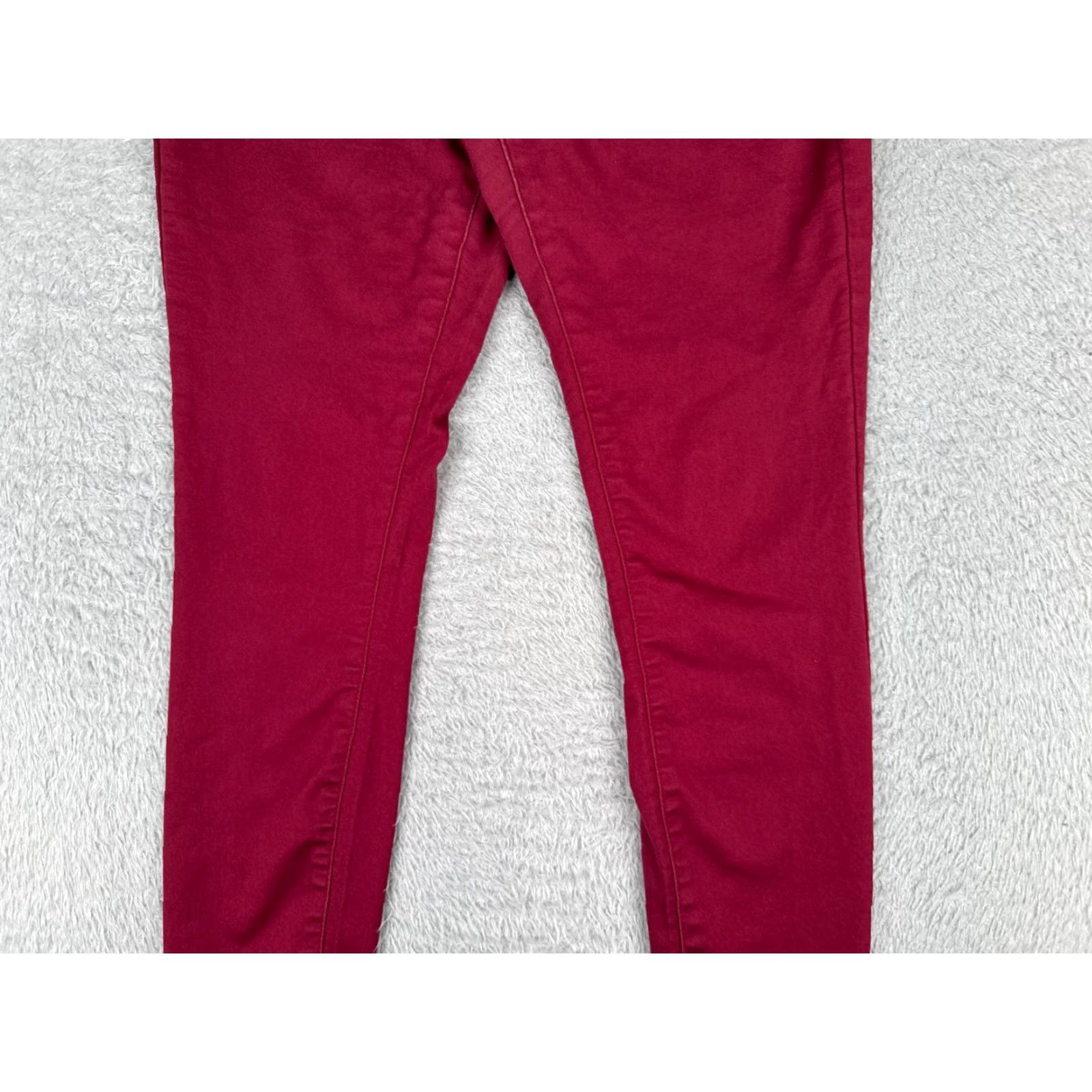 Vintage Refuge Jeans Womens 8 Red Skinny Denim Pants Mid Rise 30x28 Stretch 5-Pocket Classic Size 30" / US 8 / IT 44 - 3 Thumbnail