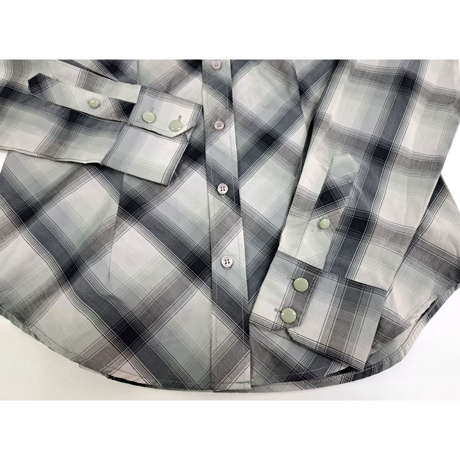 Vintage New York & Company Shirt Women’s Button Up Long Sleeve S Grey/White Check NWT Regular Size Small Size S / US 4 / IT 40 - 7 Thumbnail