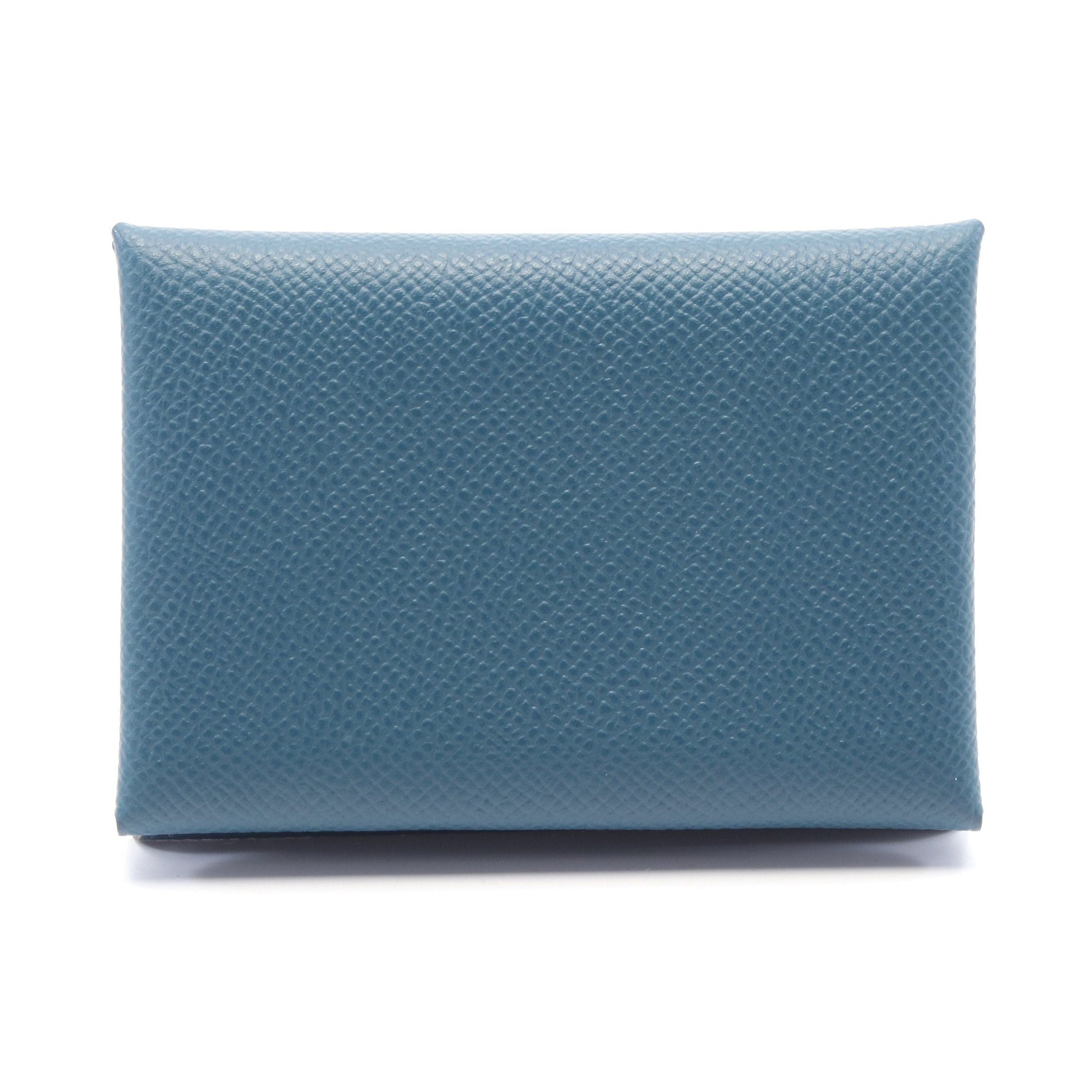Hermes Hermes Calviduo Veil Bosphore Coin Purse Veau Epsom Blue Green Silver Hardware Double Engraved Size ONE SIZE - 1 Thumbnail
