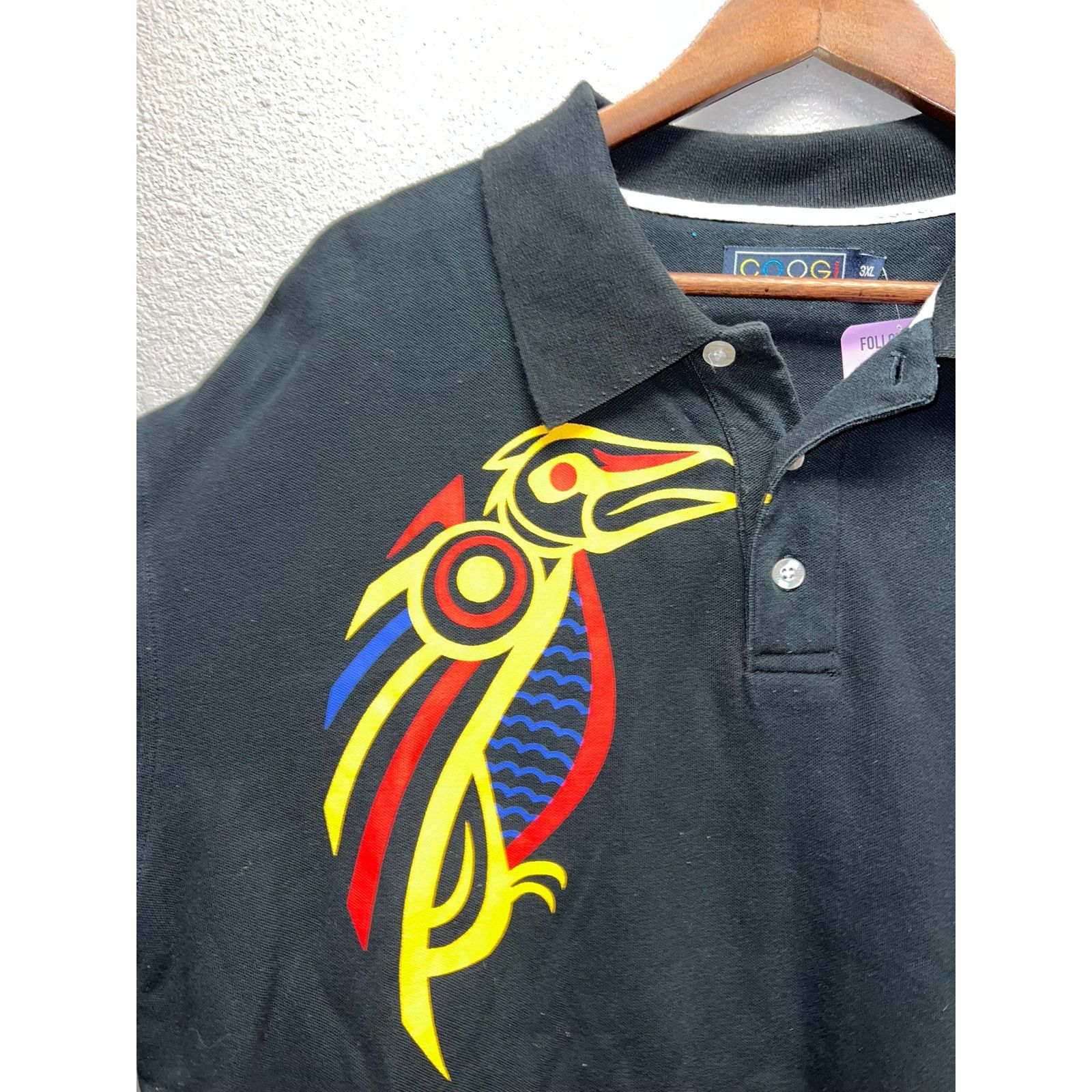 Coogi Y2K Coogi Polo Shirt Multicolor Bird Graphic 2000s 3XL Size US XXL / EU 58 / 5 - 2 Thumbnail
